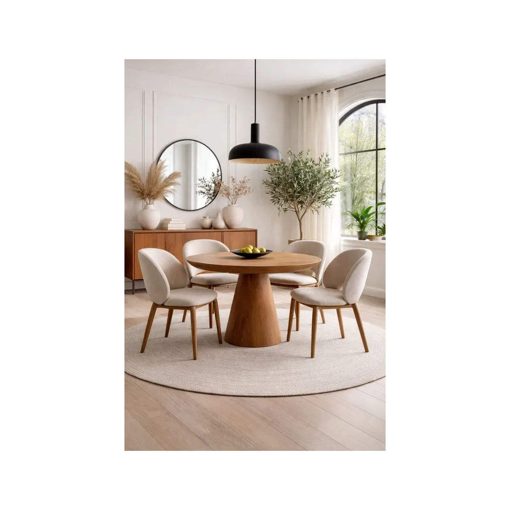 JUEGO DE COMEDOR 4 SILLAS CATALINA BEIGE Beige