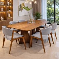 JUEGO DE COMEDOR 6 SILLAS EVA PLATA