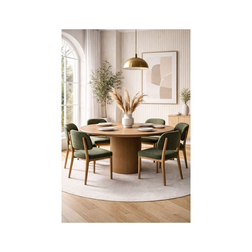 JUEGO DE COMEDOR 6 SILLAS NICOLAS VERDE Verde