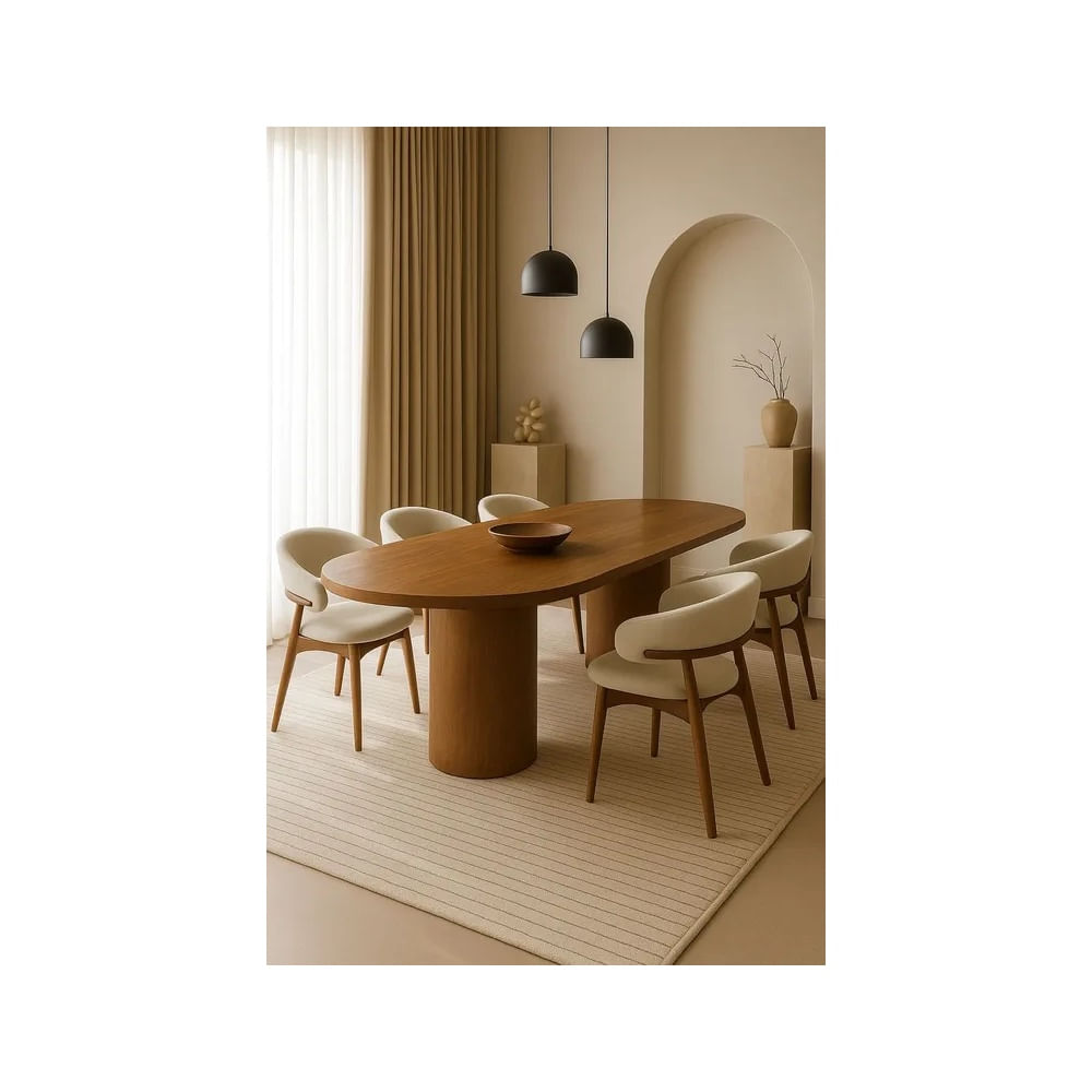 JUEGO DE COMEDOR 6 SILLAS ELYON BEIGE Beige