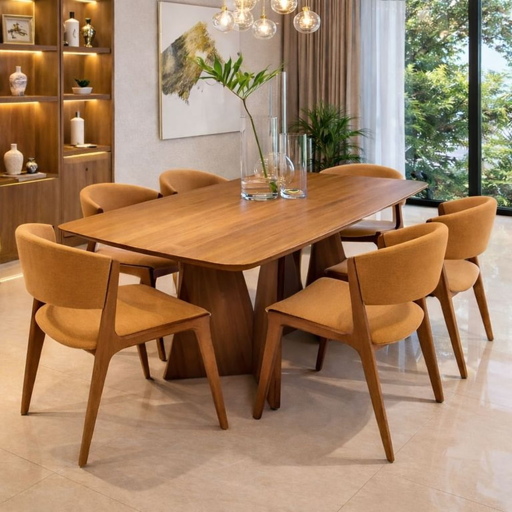 JUEGO DE COMEDOR 6 SILLAS EVA CAMEL Beige