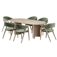JUEGO DE COMEDOR 6 SILLAS PARADISE GREEN