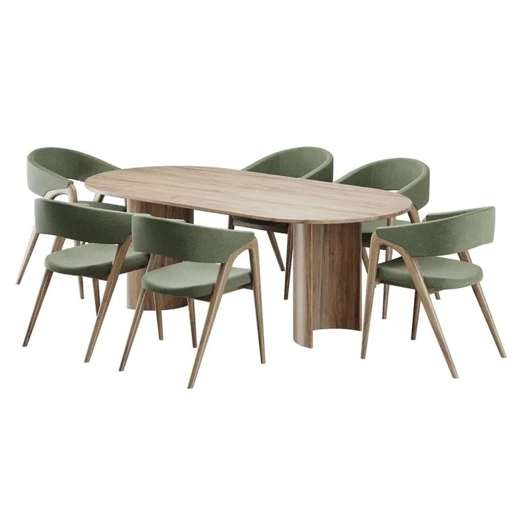 JUEGO DE COMEDOR 6 SILLAS PARADISE GREEN Verde