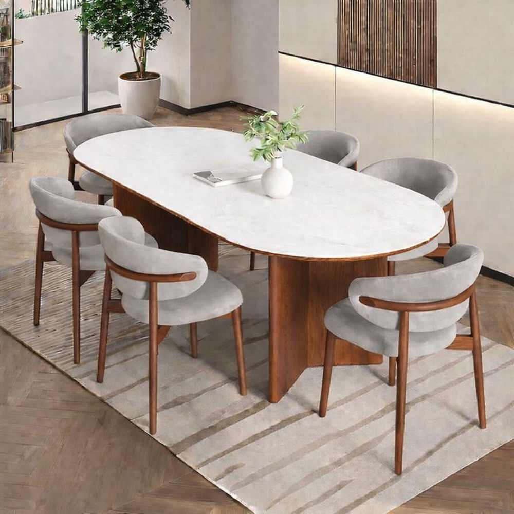 JUEGO DE COMEDOR 6 SILLAS LUNA PLATA Plata