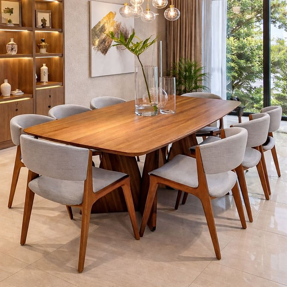 JUEGO DE COMEDOR 8 SILLAS EVA PLATA Plata