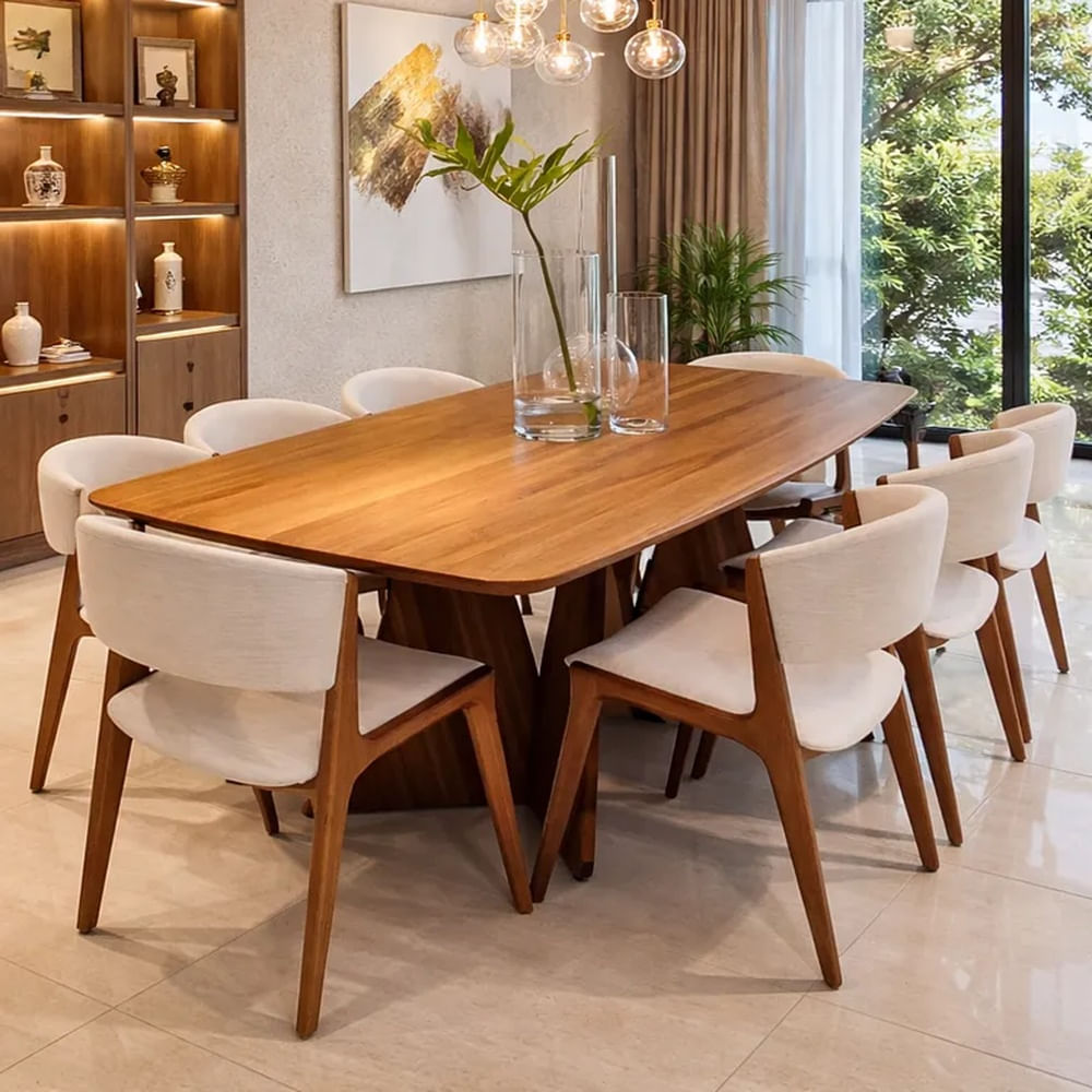 JUEGO DE COMEDOR 8 SILLAS EVA BEIGE Beige