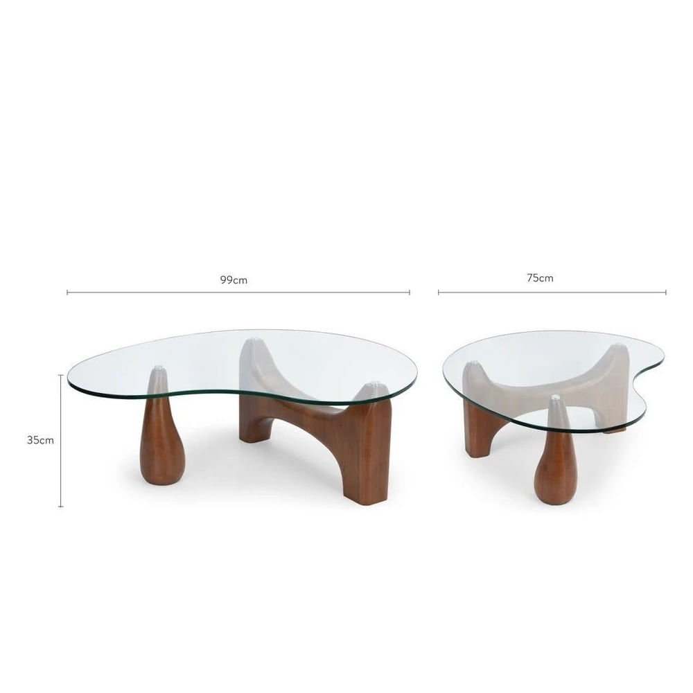 MESA DE CENTRO CASSANDRA VIDRIO Marrón