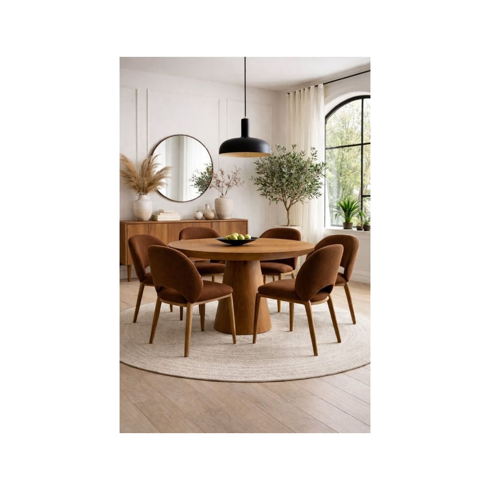 JUEGO DE COMEDOR 6 SILLAS CATALINA MARRON Marrón