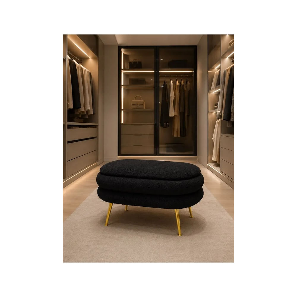 Butaca Elegante Bouclé Negro Negro