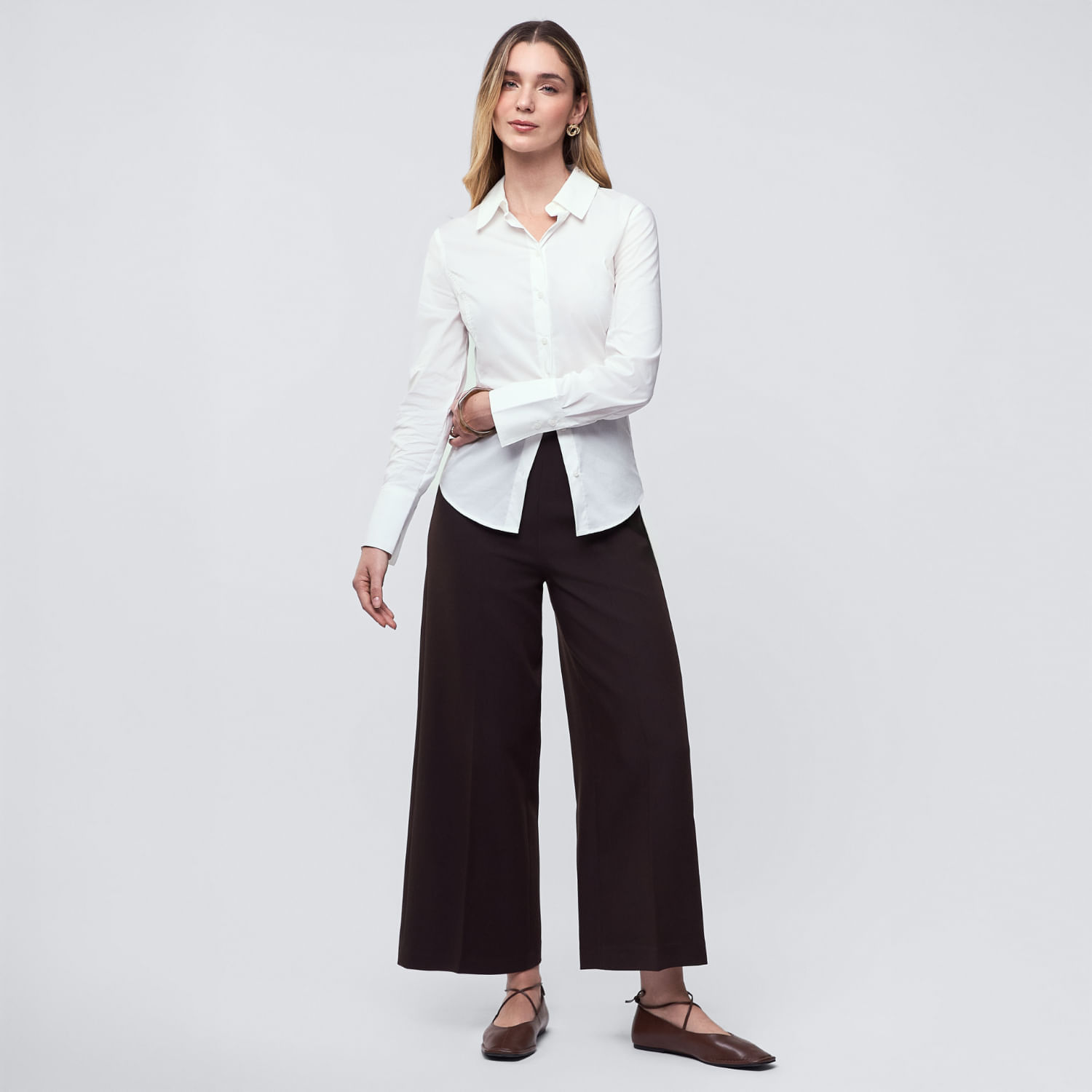 Pantalón Mujer Pinza Malabar Negro Metalico 34