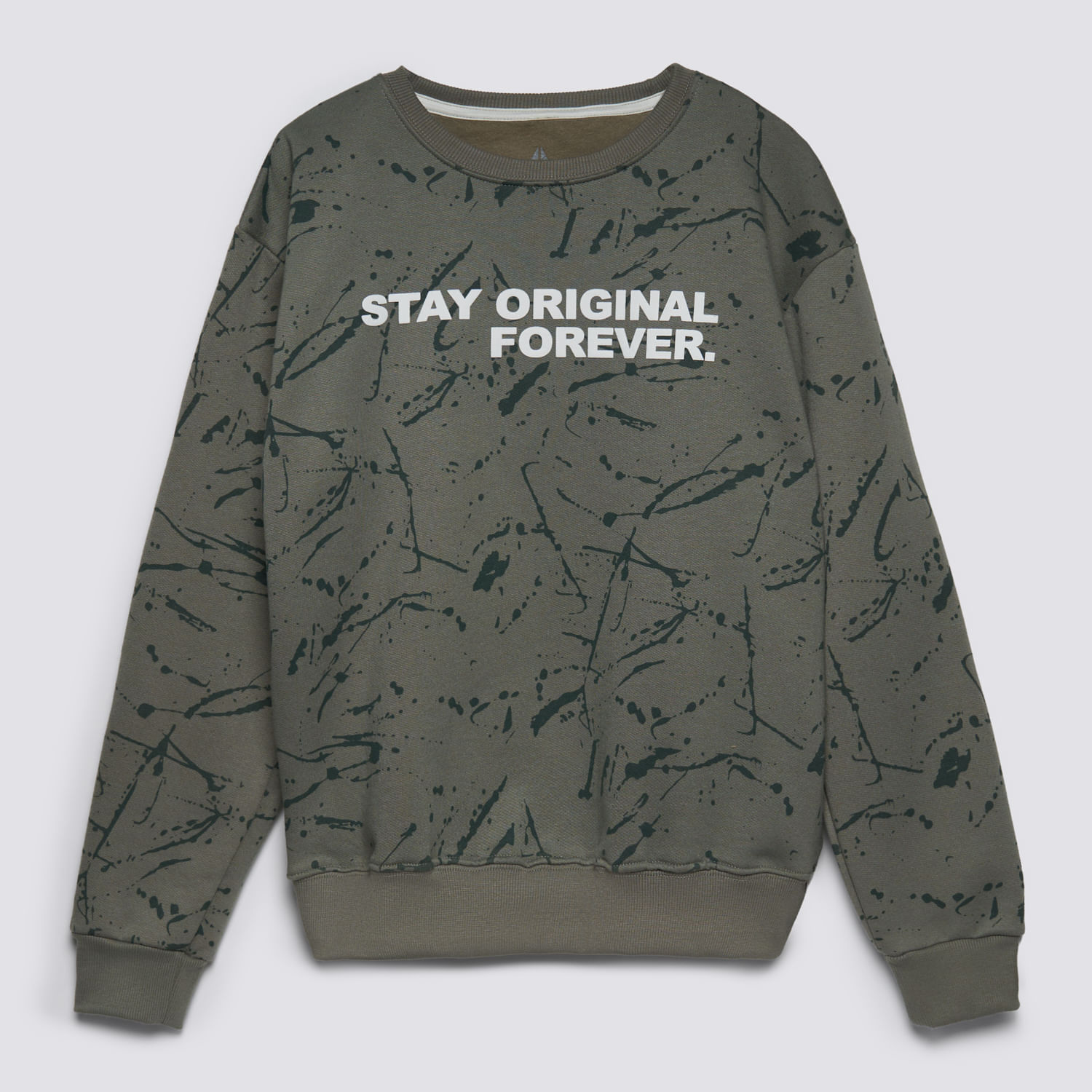 Polera Para Teen Niño Fleece Promo Aereal Verde Olivo Talla 14