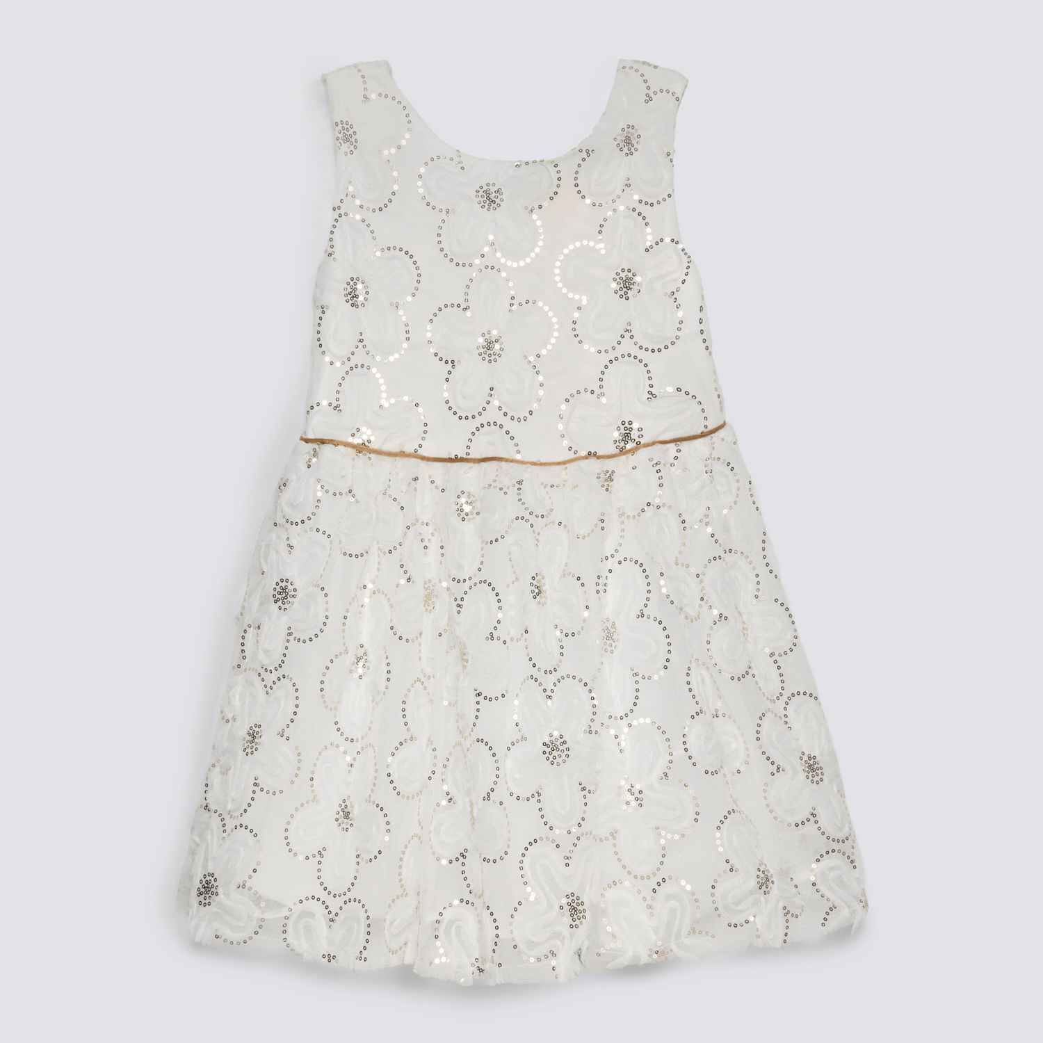 Vestido Manga Corta Niña Fiesta Gaby Circus Beige Talla 6