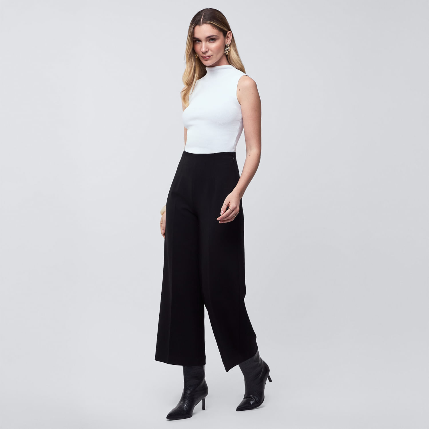 Pantalón Mujer Pinza Malabar Negro 28