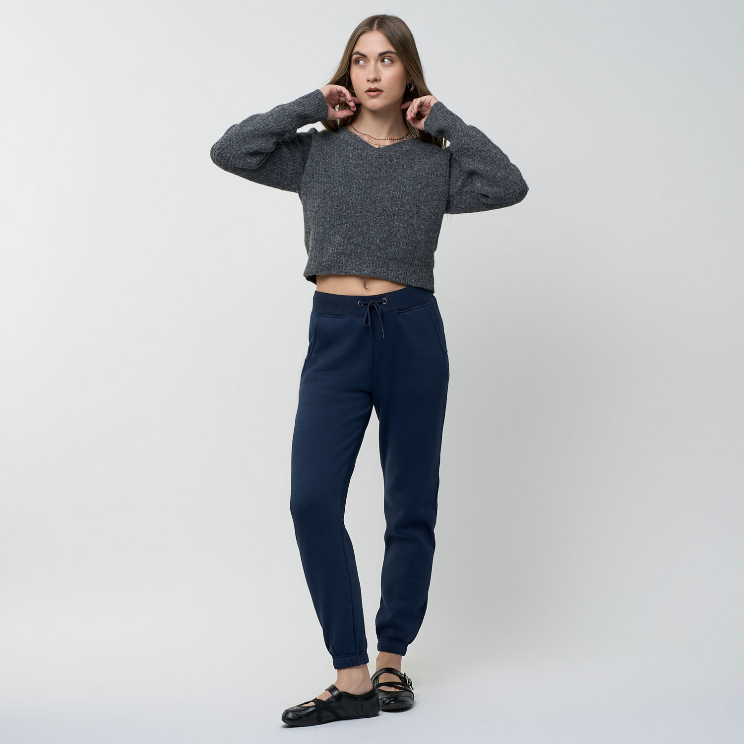 Pantalón Buzo Mujer Jogger Puller Hypnotic Azul Marino L