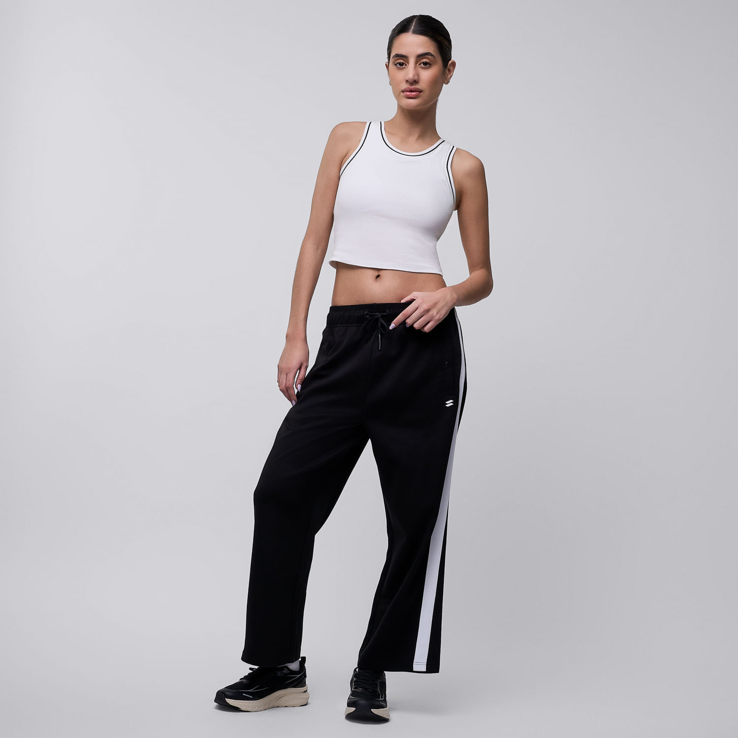 Pantalon De Buzo Mujer Podium Diagonal Negro M