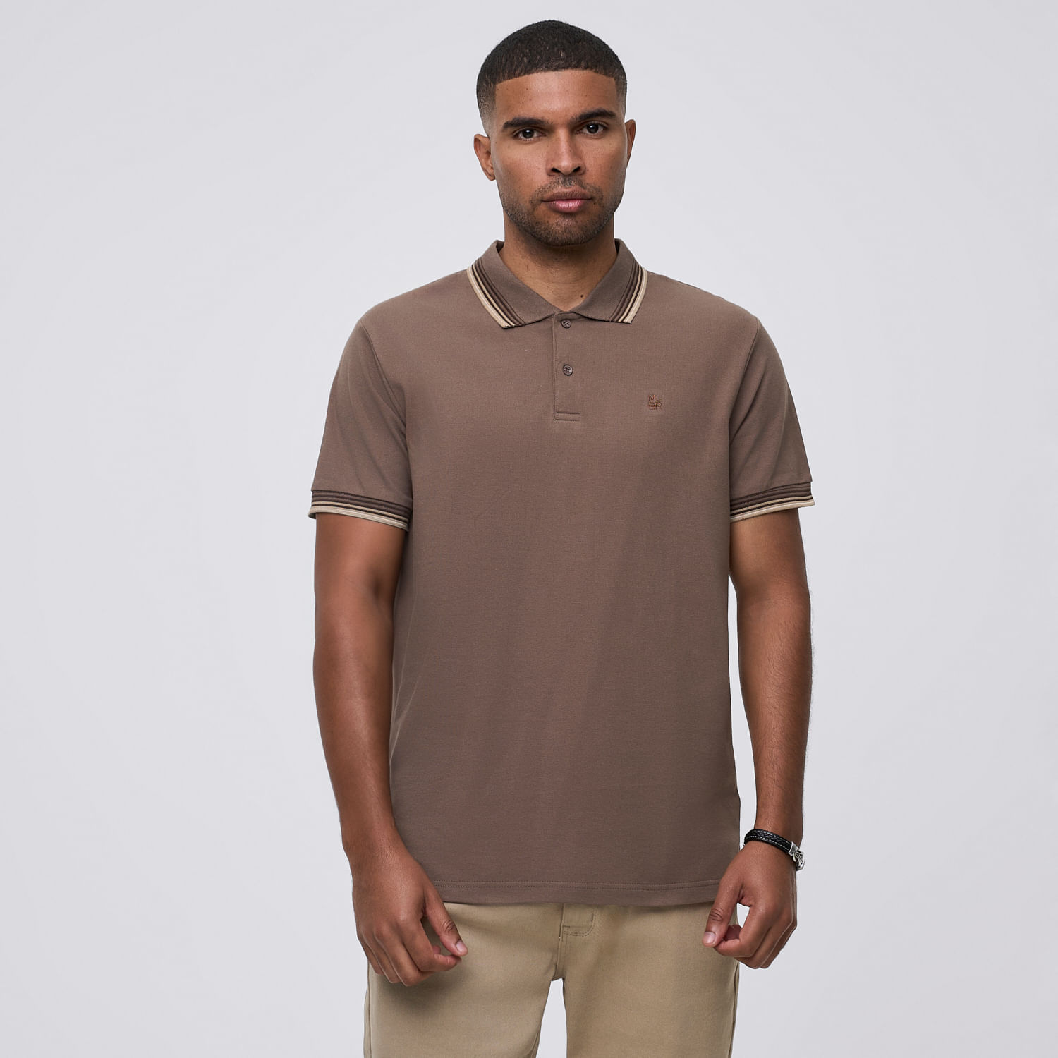 Polo Hombre Cuello Rib Malabar Taupe Talla S