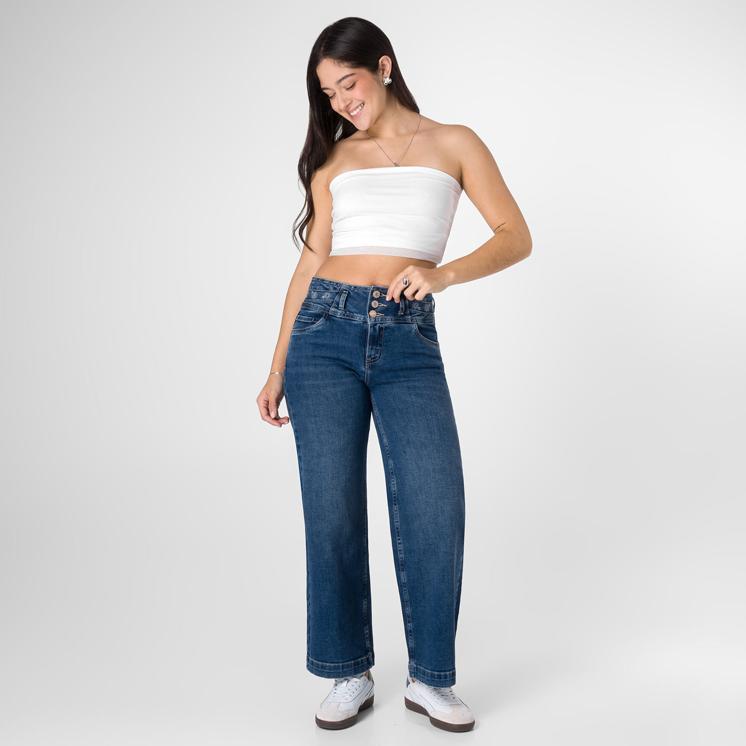 Jean Mujer Sarauf Squeeze Straight Azul 30