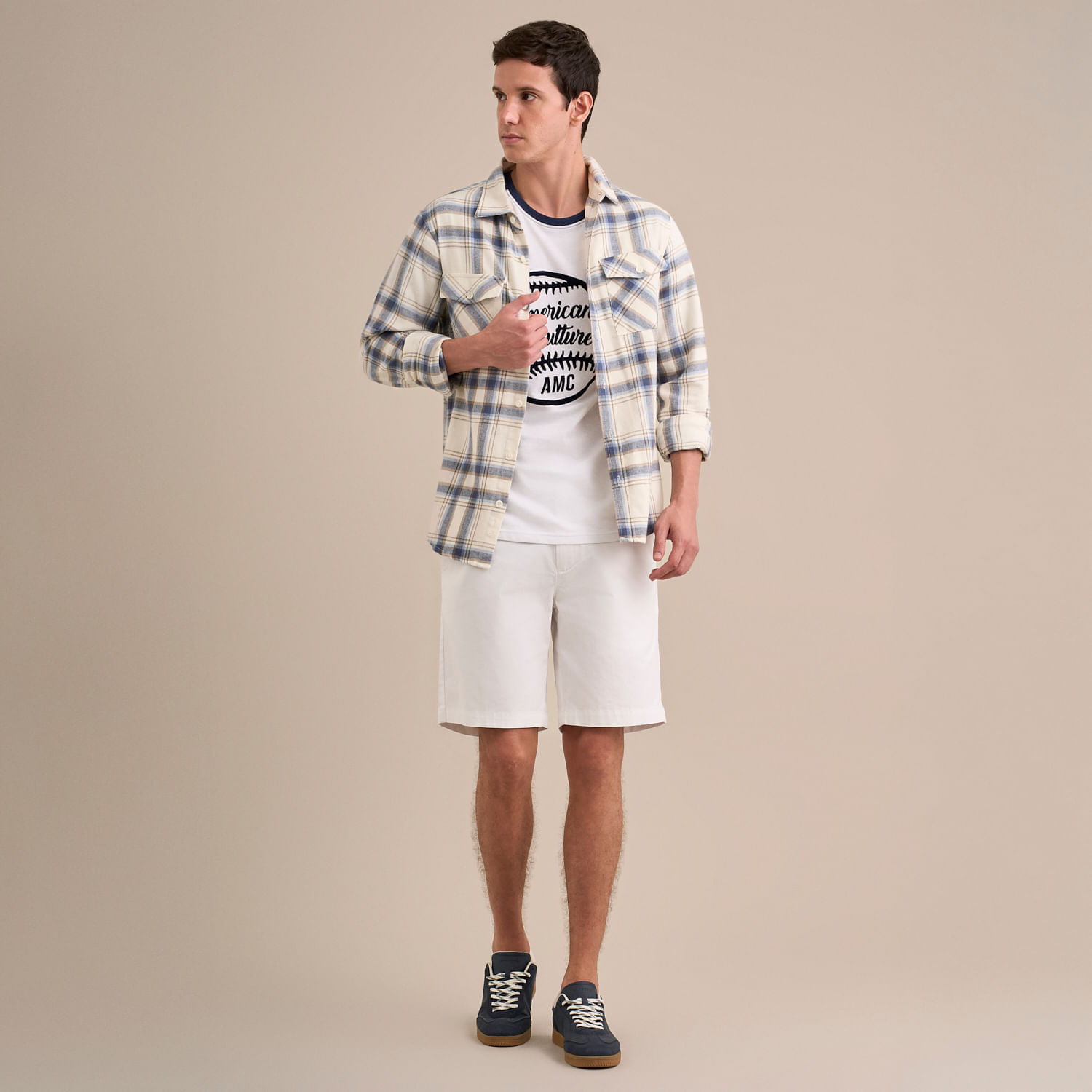 Short Hombre Teen Elegant Amc Blanco Talla 34