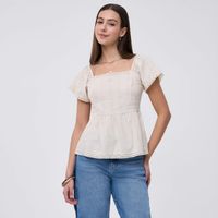 Blusa Mujer Encaje Amc Manga Corta