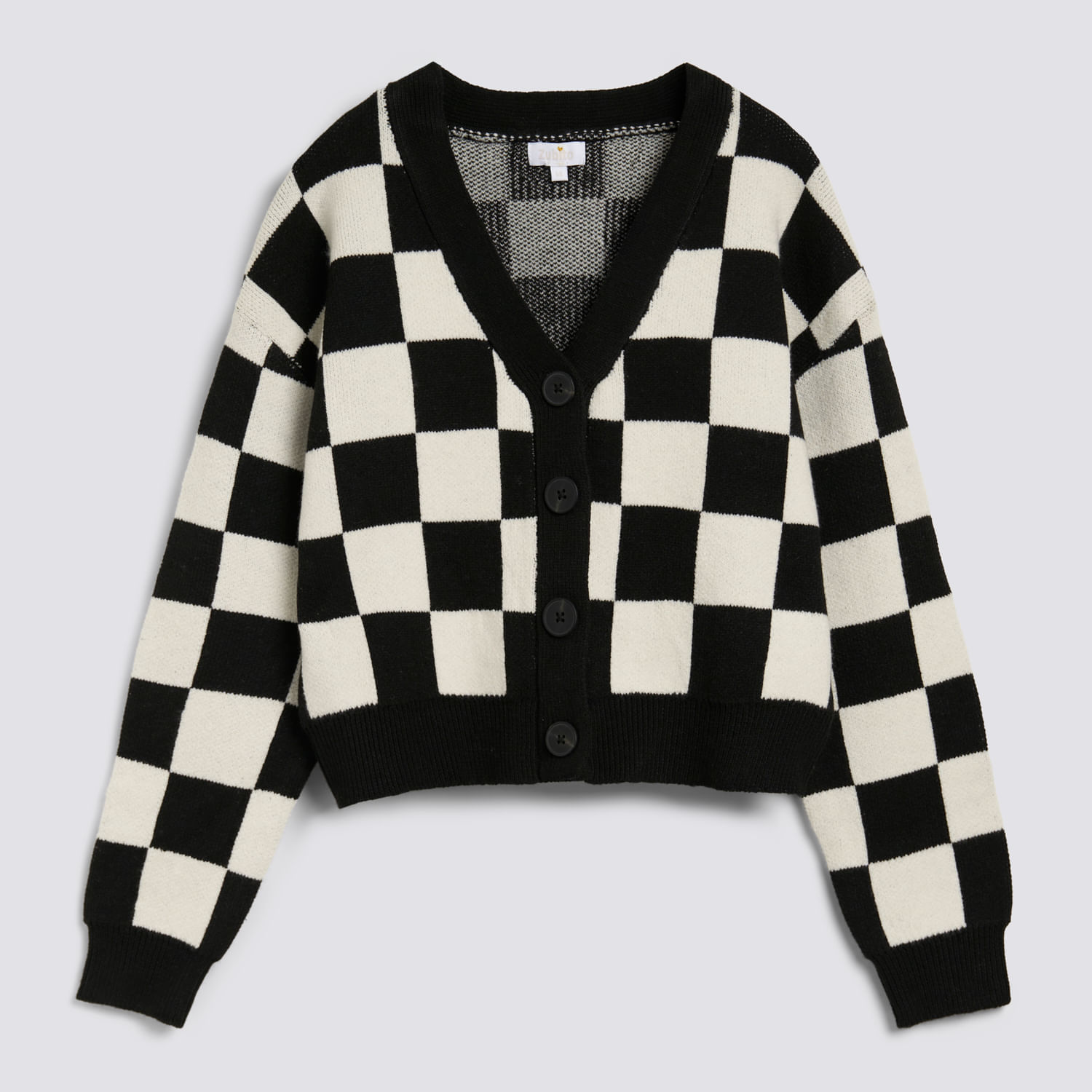 Chompa Para Teen Niña Checks Zubito Negro Talla 14