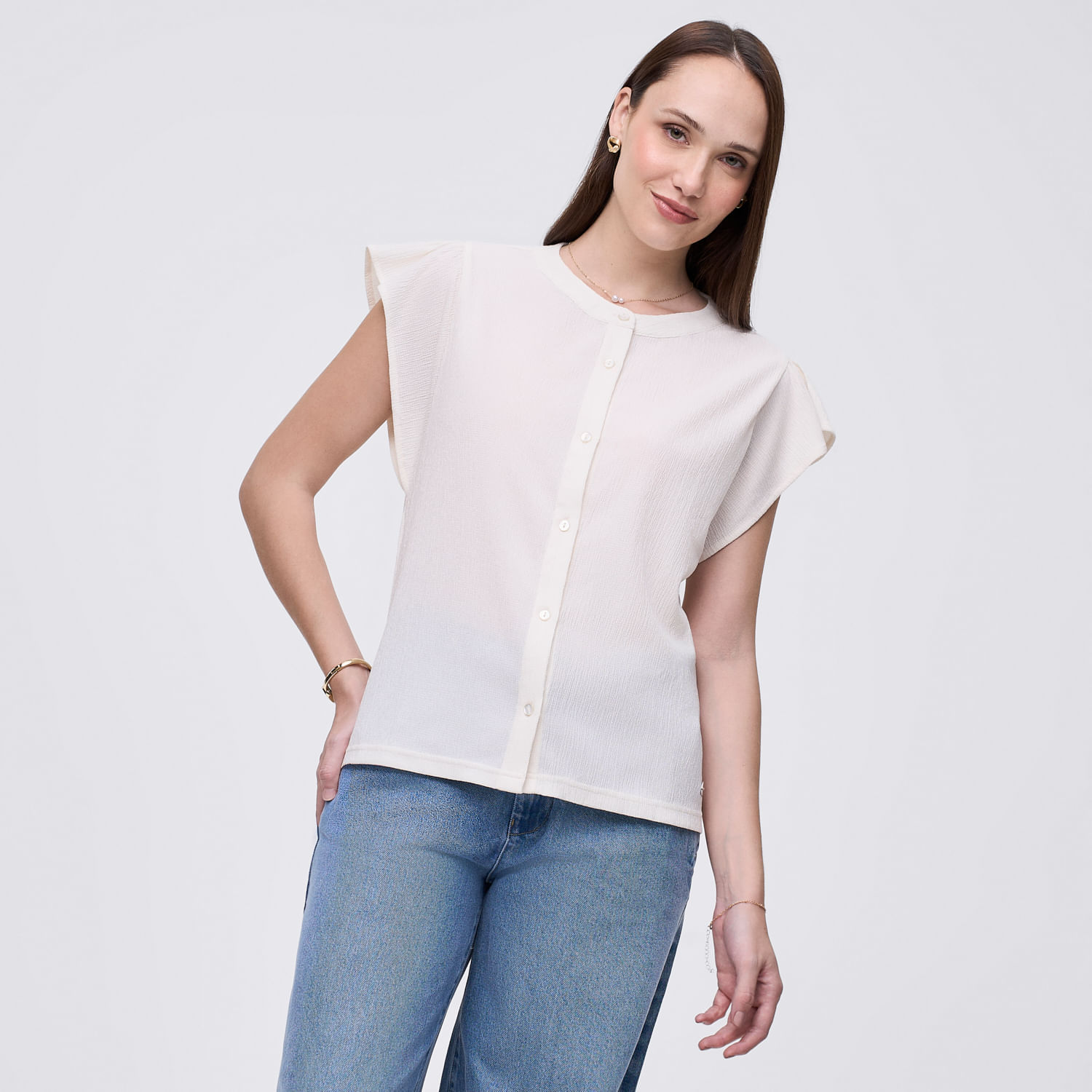 Polo Mujer Alita Madison Manga Corta Blanco L