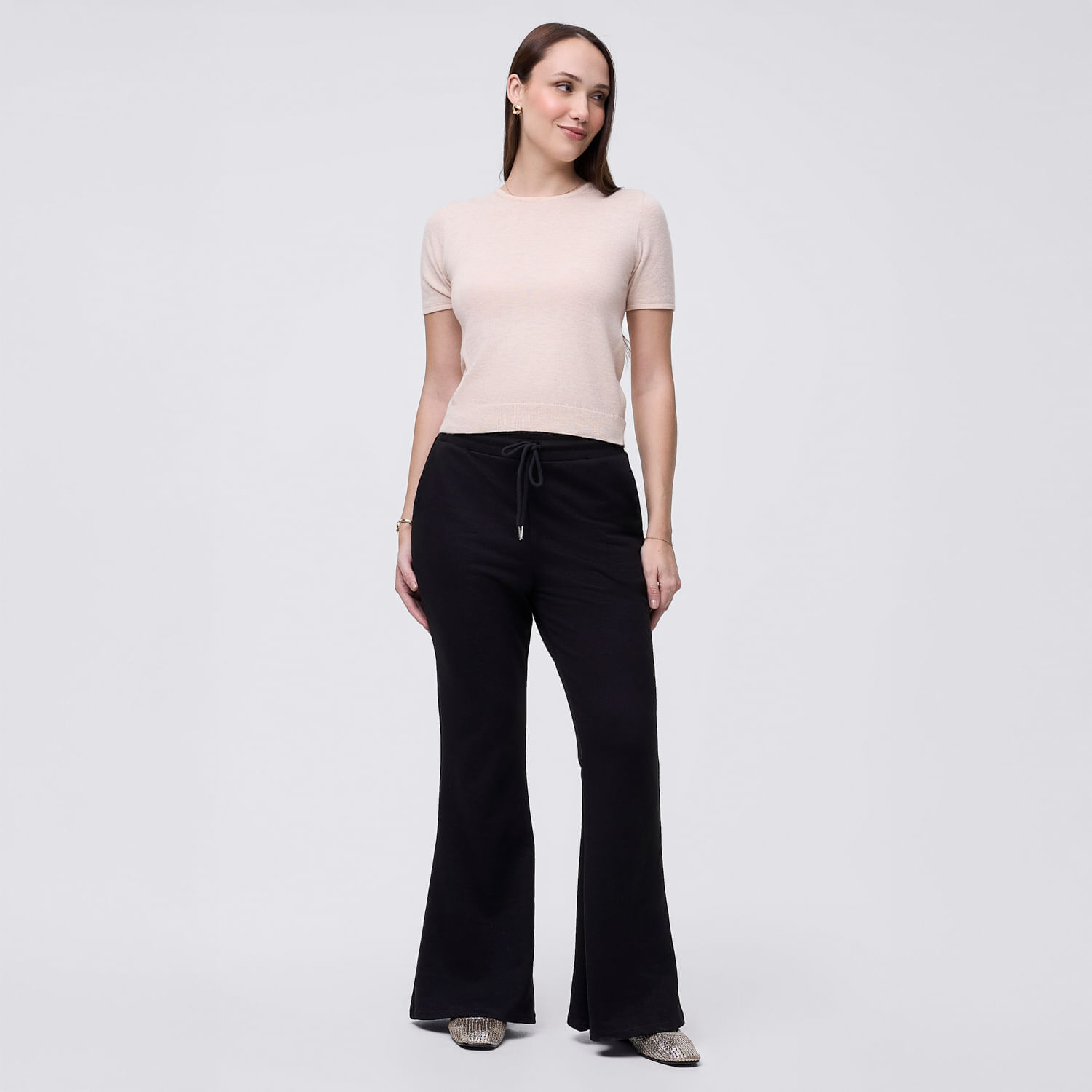 Pantalón De Buzo Mujer Flare Madison Negro S