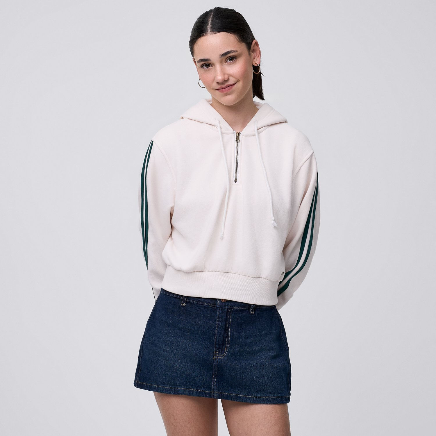 Polera Mujer Zip Amc Ecru M