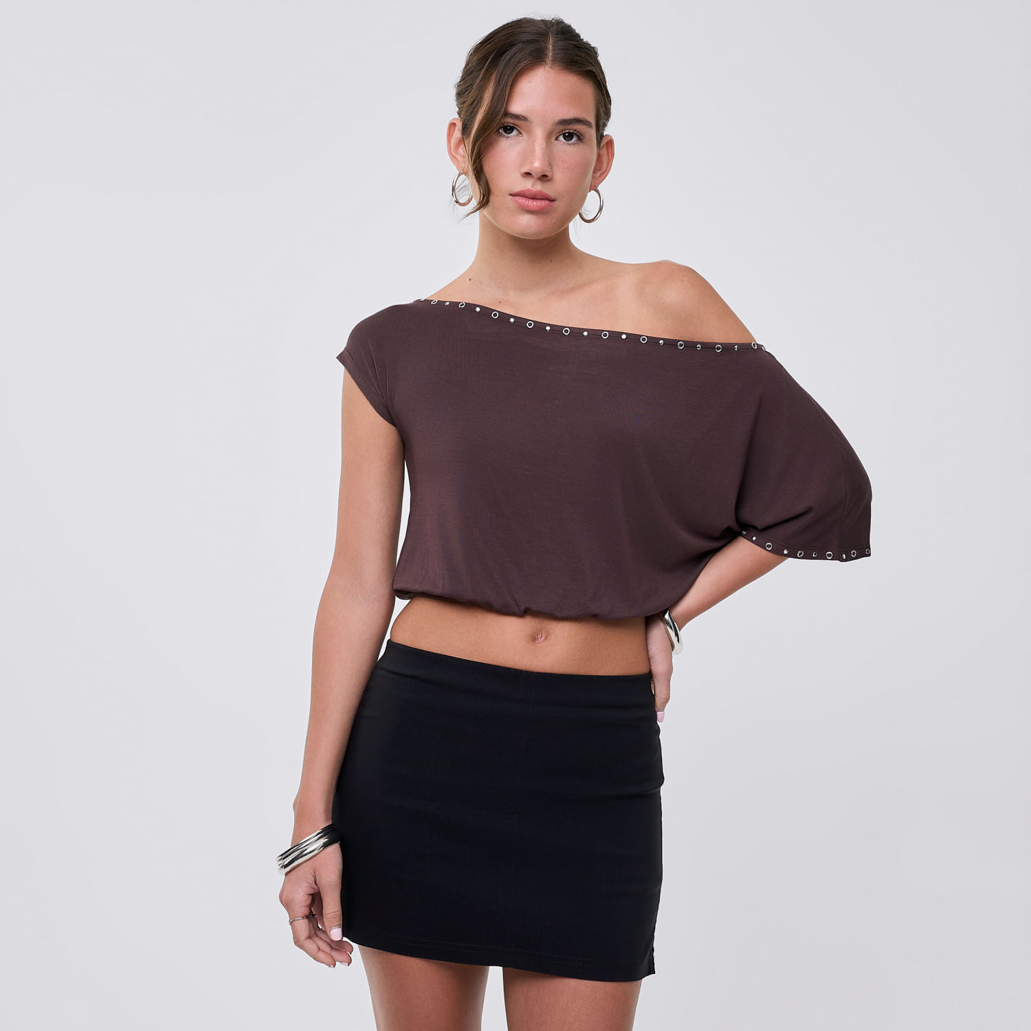 Polo Mujer Cami Hypnotic Manga Corta Marrón L