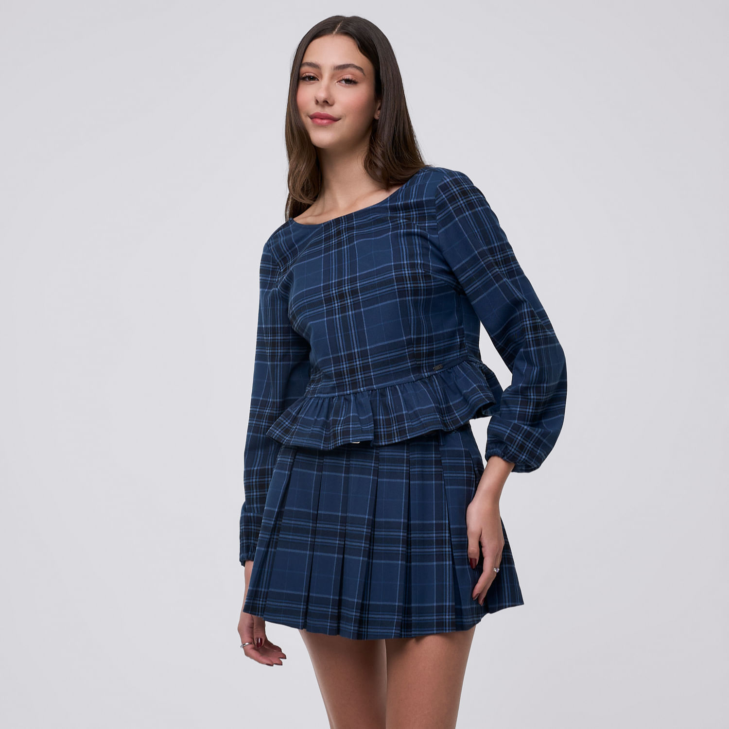 Blusa Mujer Indi Amc Manga Larga Cobalto Oscuro S