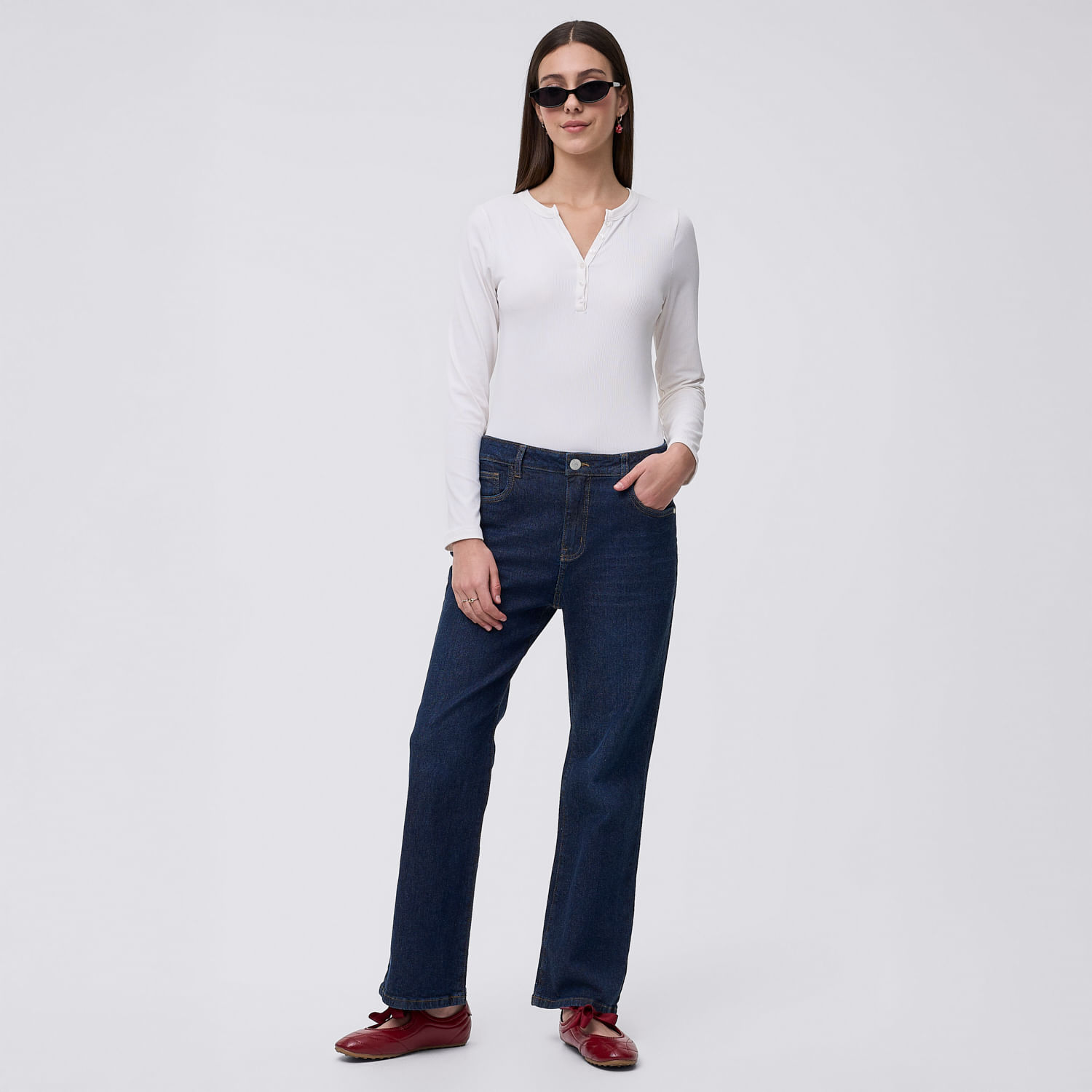 Jean Mujer Miniflare Amc Flare Azul Marino 26