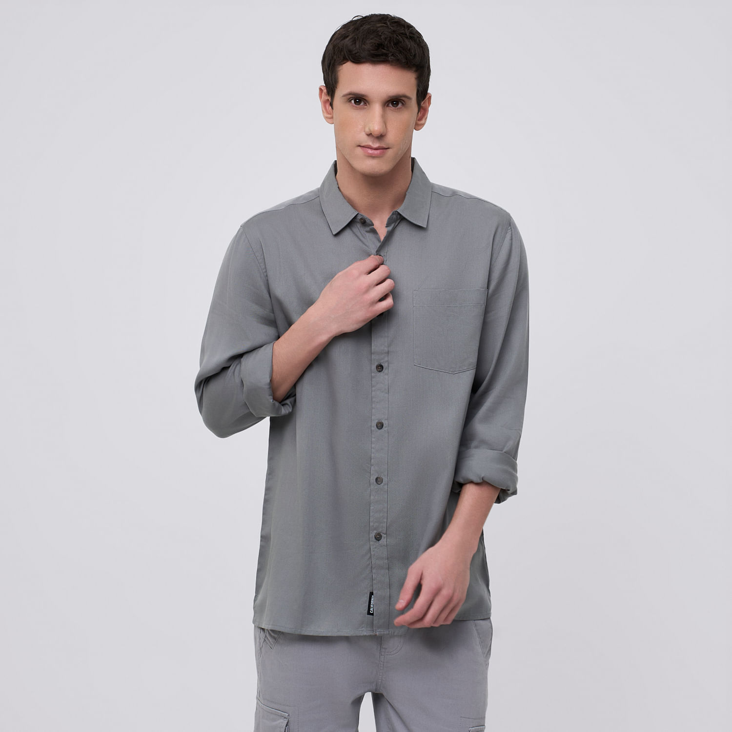 Camisa Manga Larga Hombre Soft Amc Verde Talla S