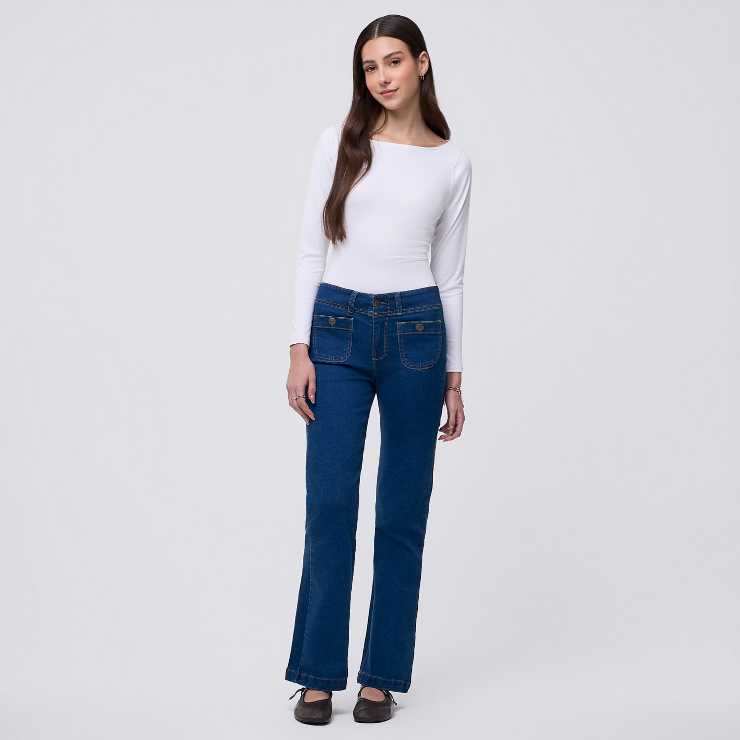 Jean Mujer Indi Amc Flare Azul 26