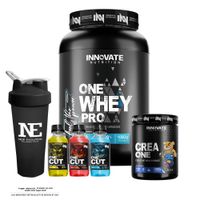 COMBO INNOVATE NUTRITION - ONE WHEY PRO 1KG. VAINILLA Y CREA ONE 500GR. Y SHAKER