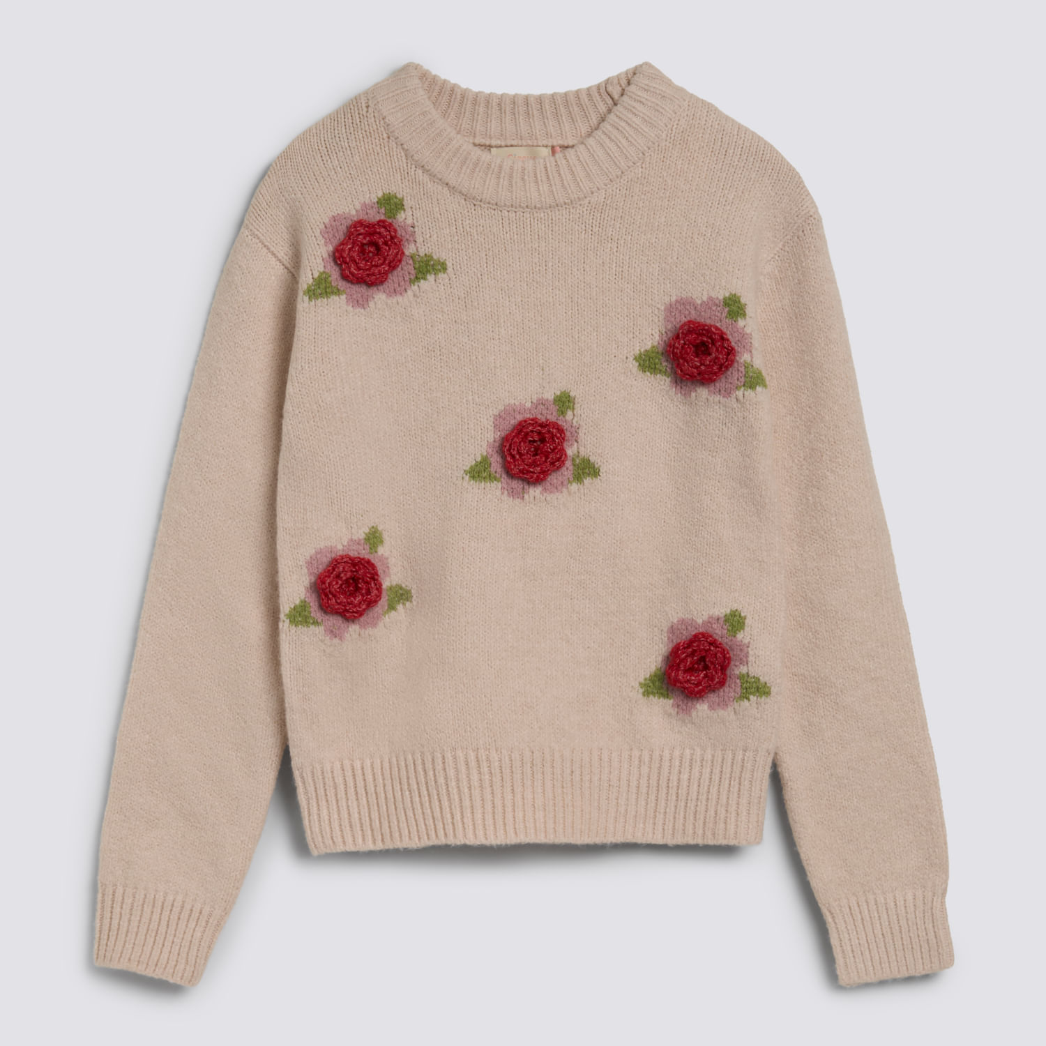 Chompa Para Niña Rn Folk Crochet Circus Ecru Talla 12