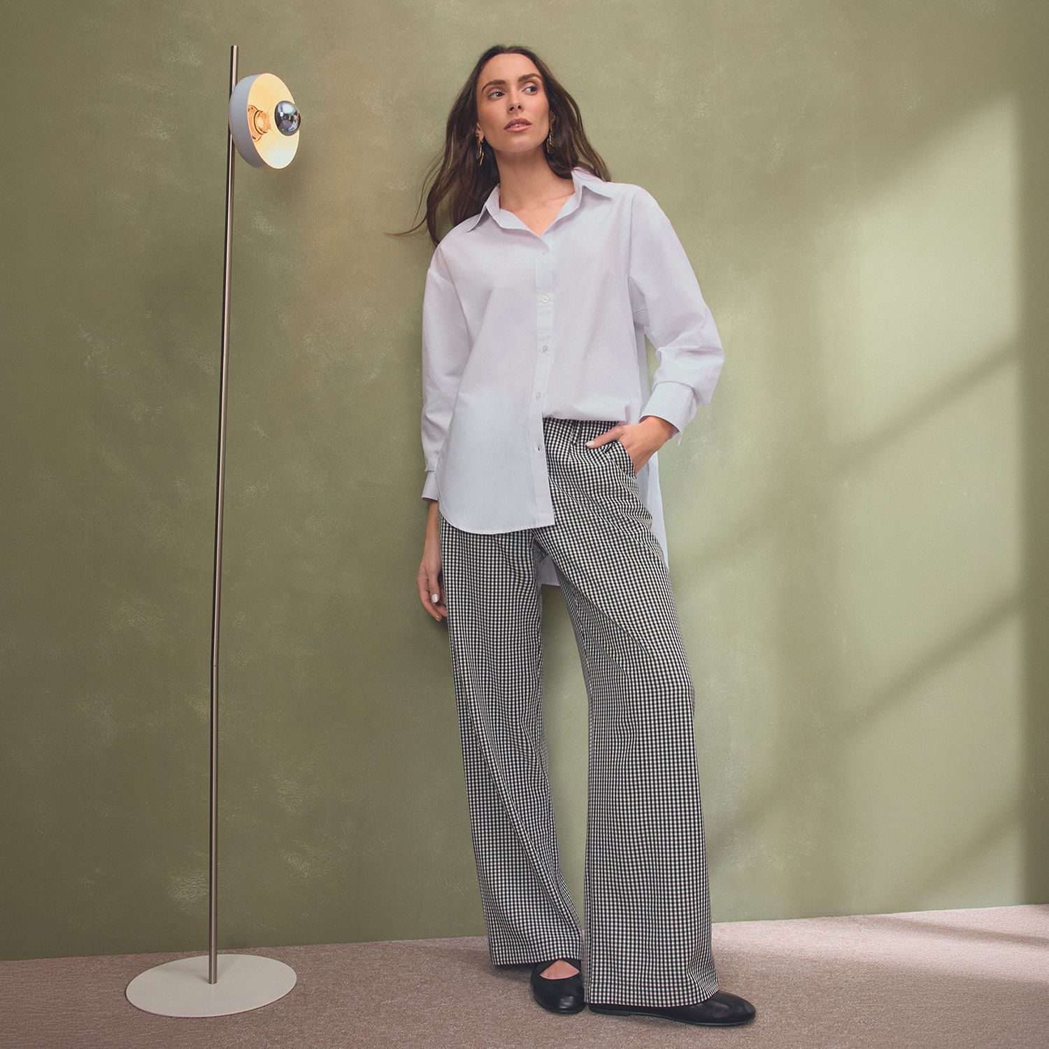 Pantalón Mujer Vichy Malabar Negro L