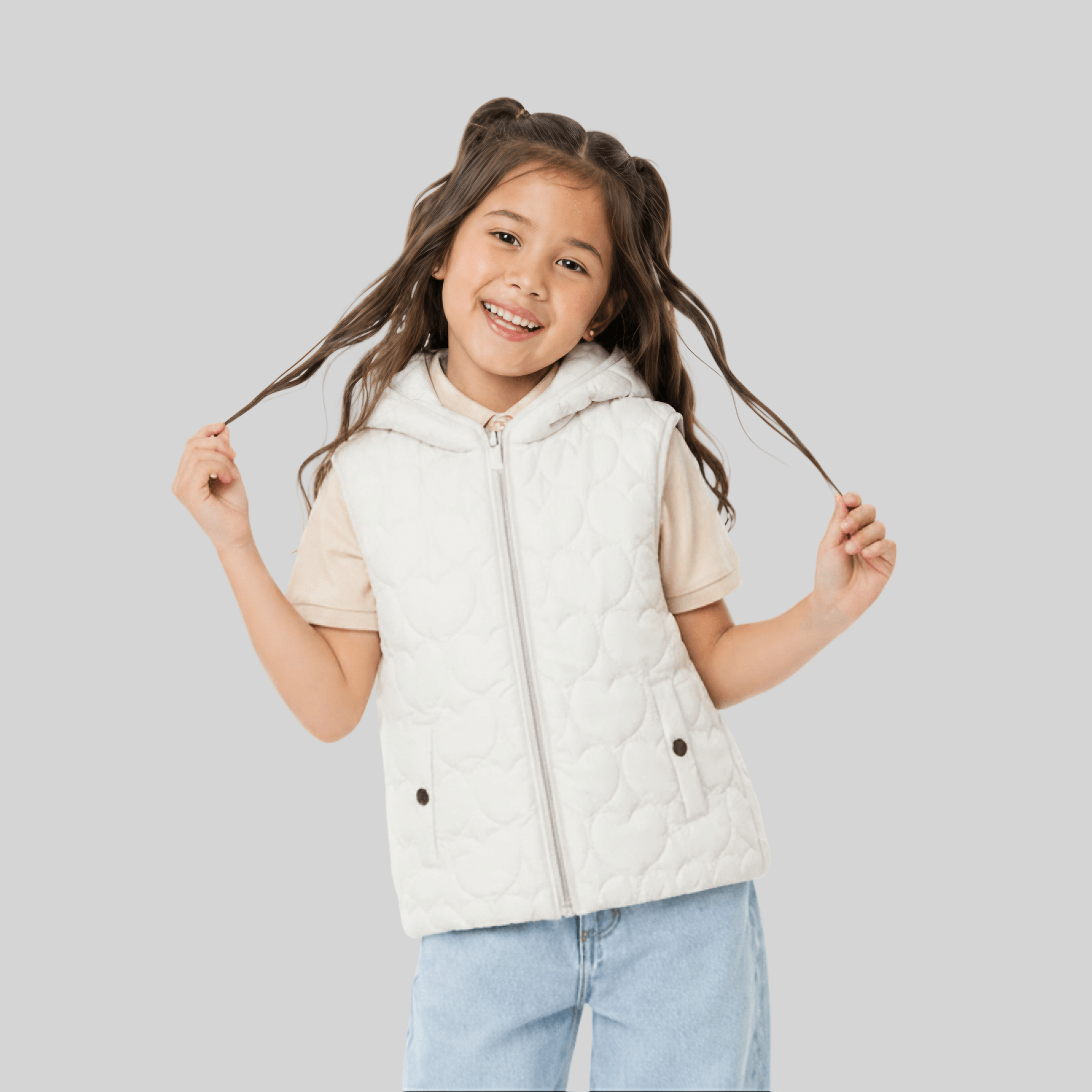 Chaleco Para Niña Quilt Heart Circus Ecru Talla 4