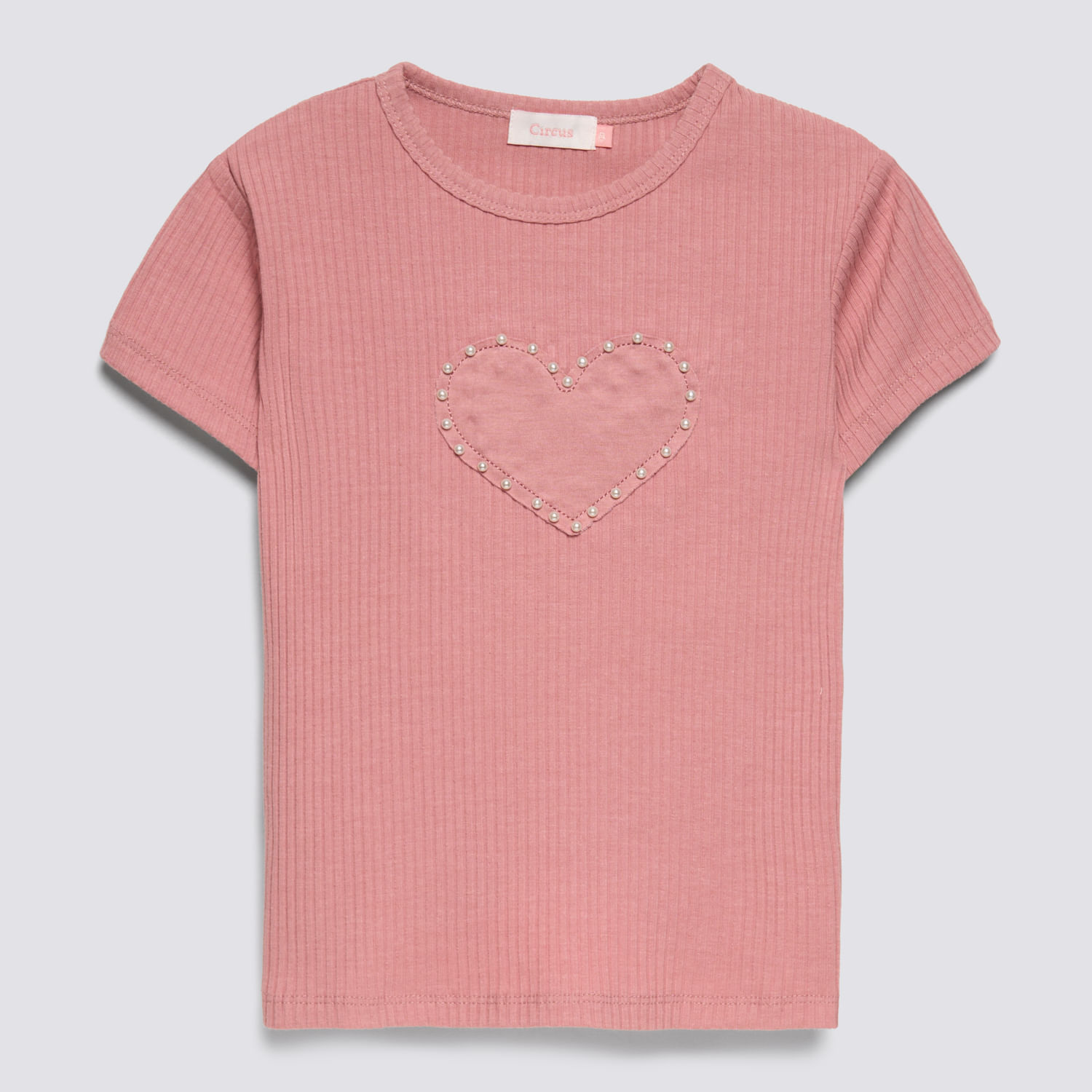 Polo Manga Corta Niña Aplicación Perlas Circus Palo Rosa Talla 8