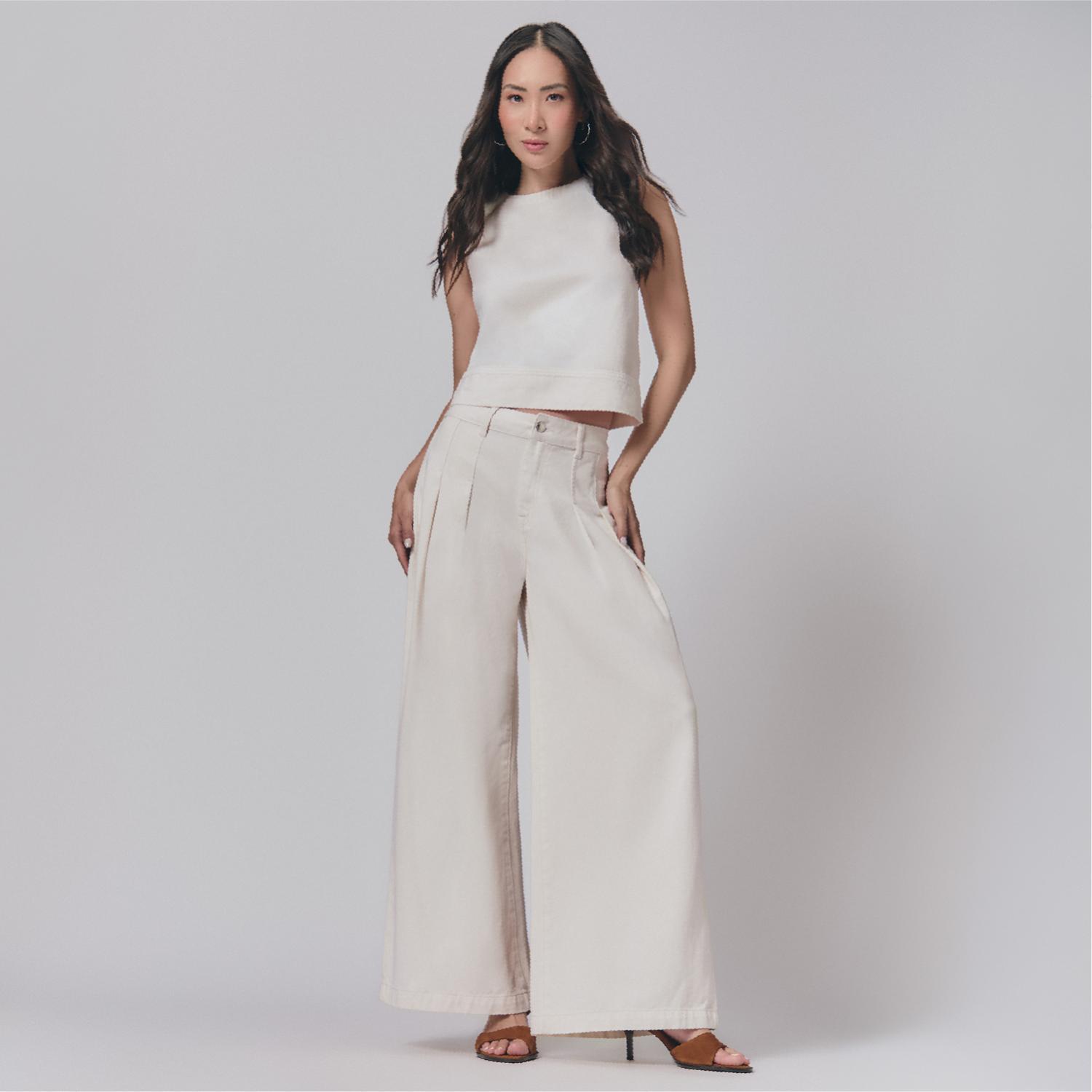 Jean Mujer Pinzas Malabar Palazzo Hueso 28