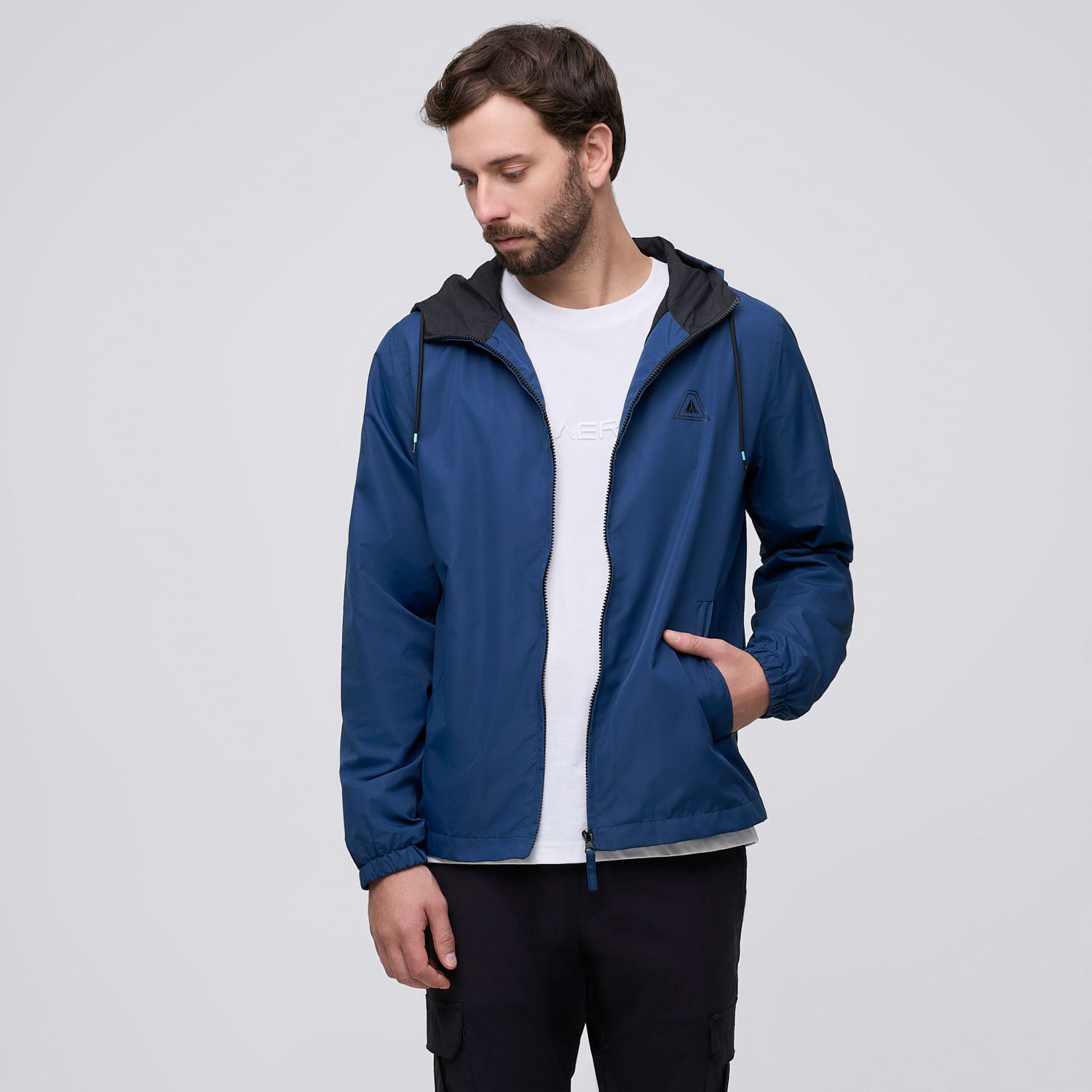 Casaca Hombre Cortaviento Aereal Azul Talla S