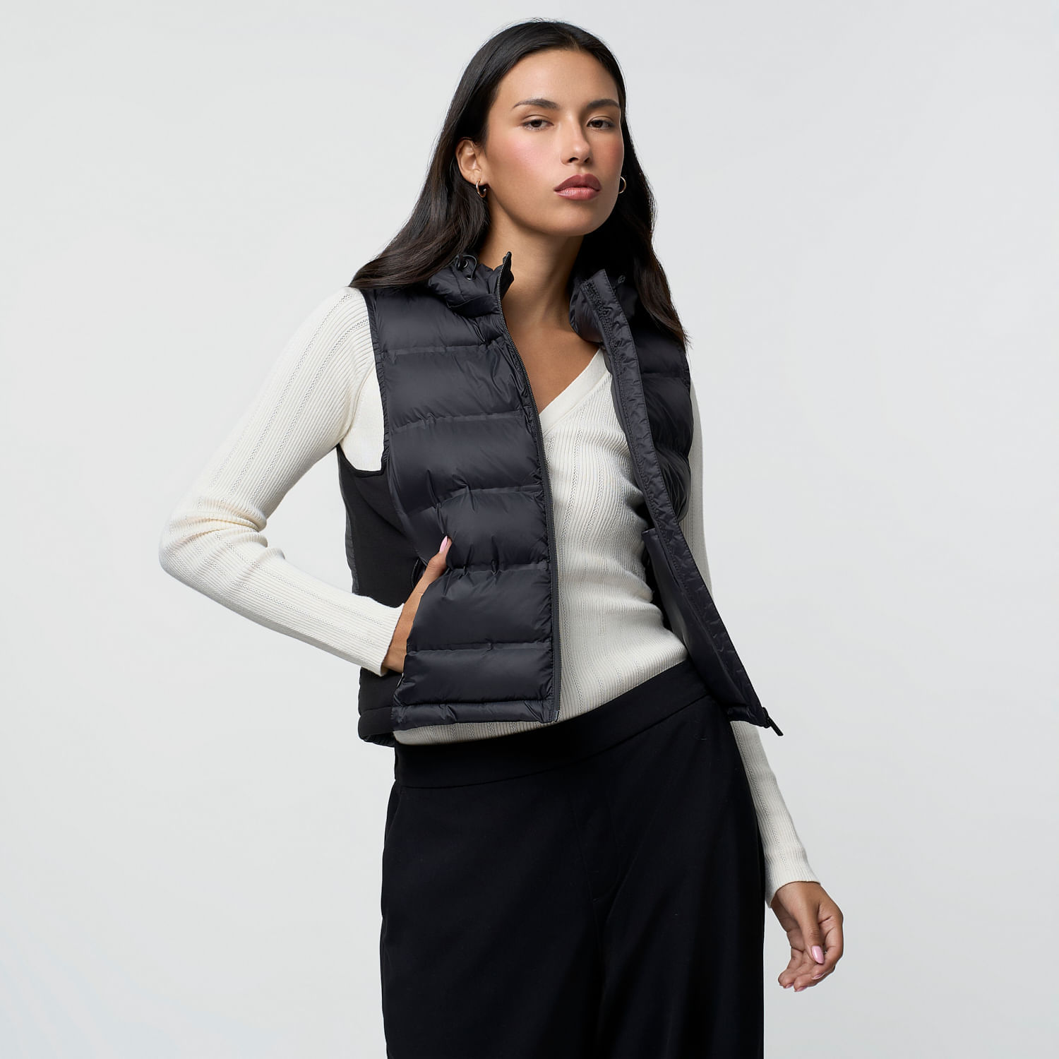 Chaleco Mujer Hood Malabar Negro M