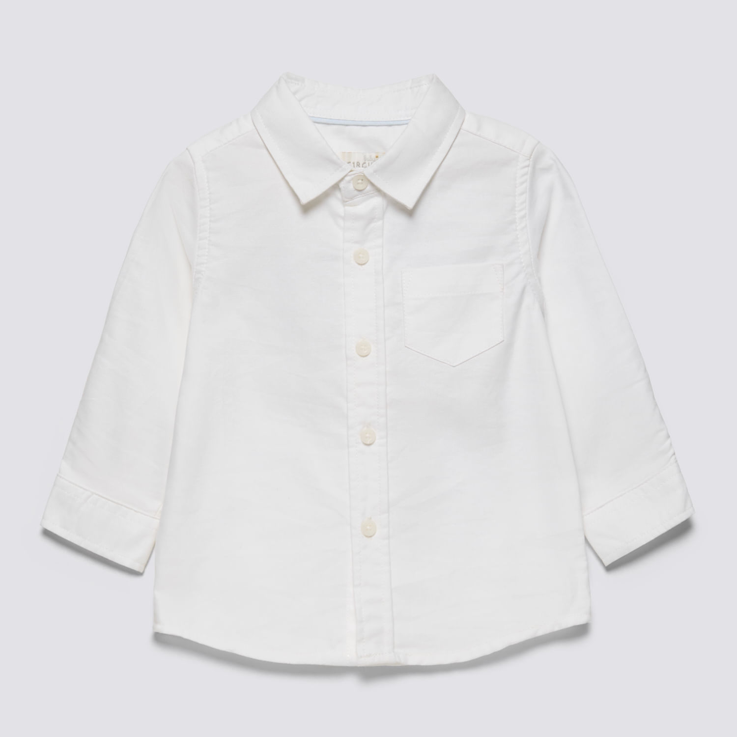 Camisa Manga Larga Bebé Niño Básica Oxford Baby Circus Blanco Talla 6M