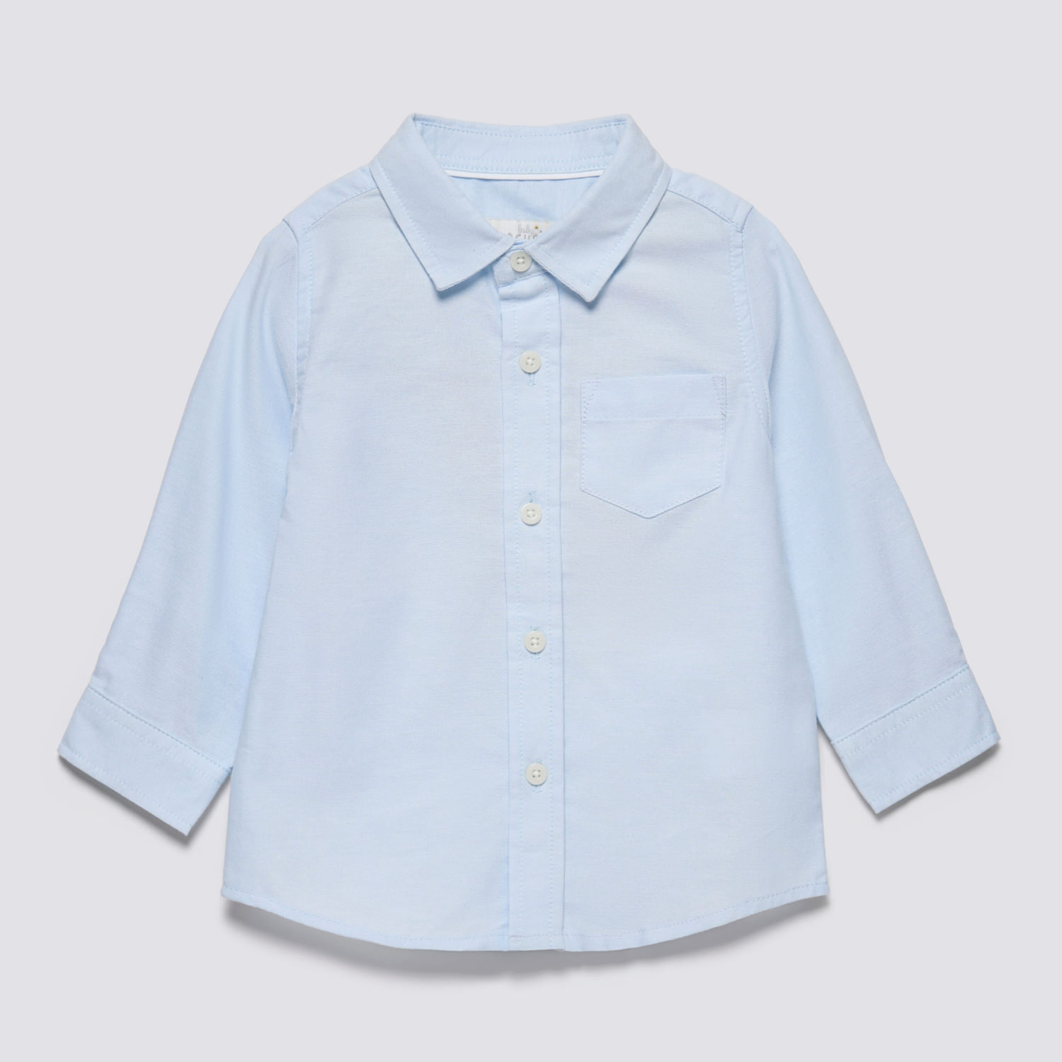 Camisa Manga Larga Bebé Niño Básica Oxford Baby Circus Celeste Talla 12M