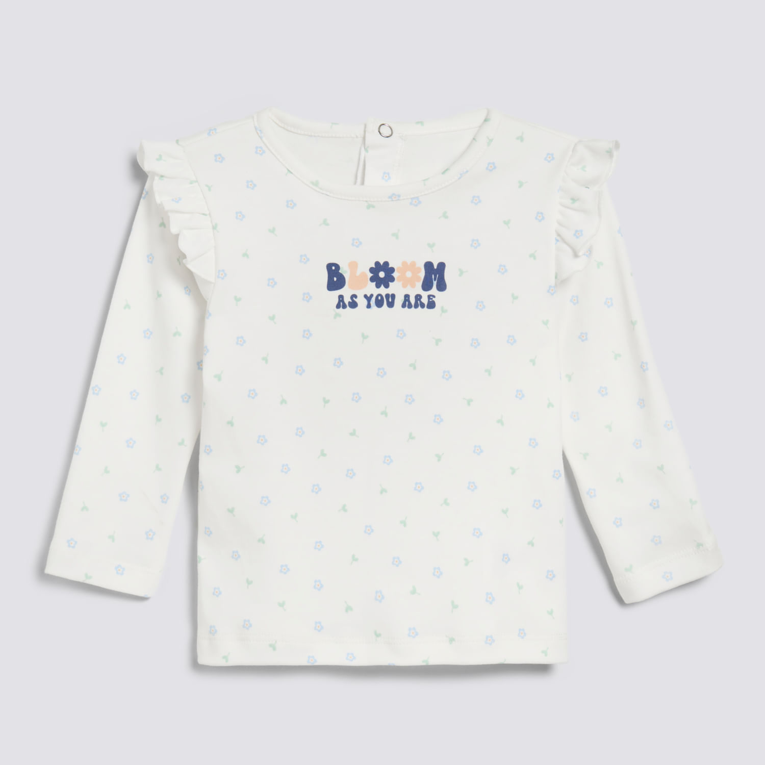 Polo Manga Larga Bebé Niña Vuelos Texturado Baby Circus Ecru Talla 9M