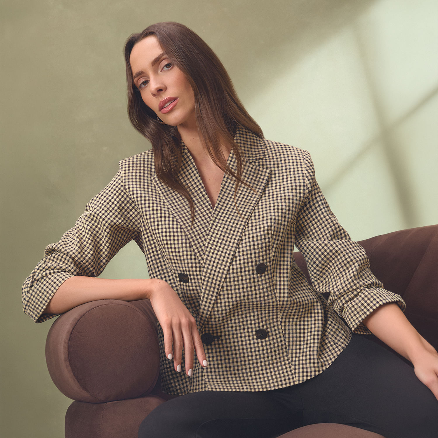 Blazer Mujer Vichy Malabar Gris Melange S
