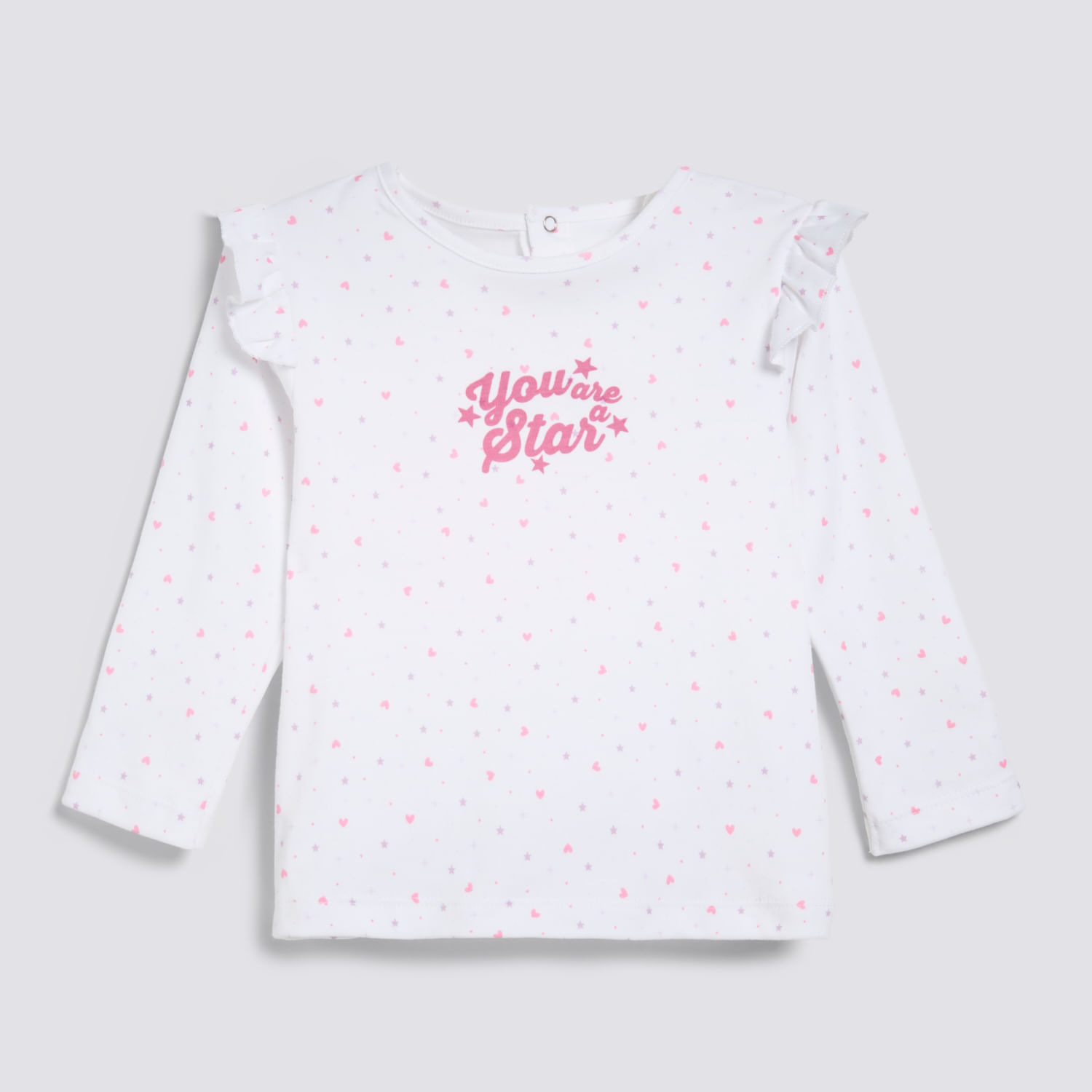 Polo Manga Larga Bebé Niña Vuelos Texturado Baby Circus Blanco Talla 18M