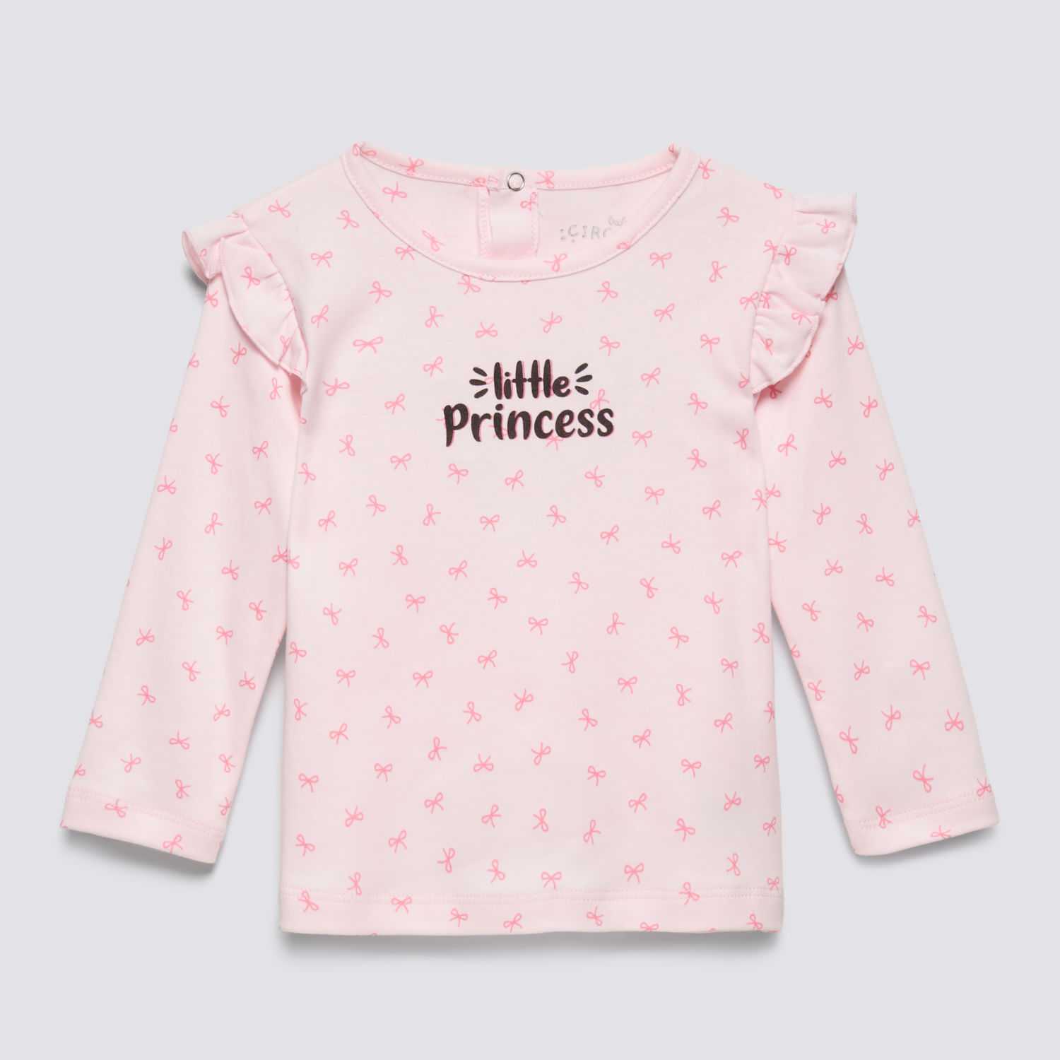 Polo Manga Larga Bebé Niña Vuelos Texturado Baby Circus Rosado Talla 9M