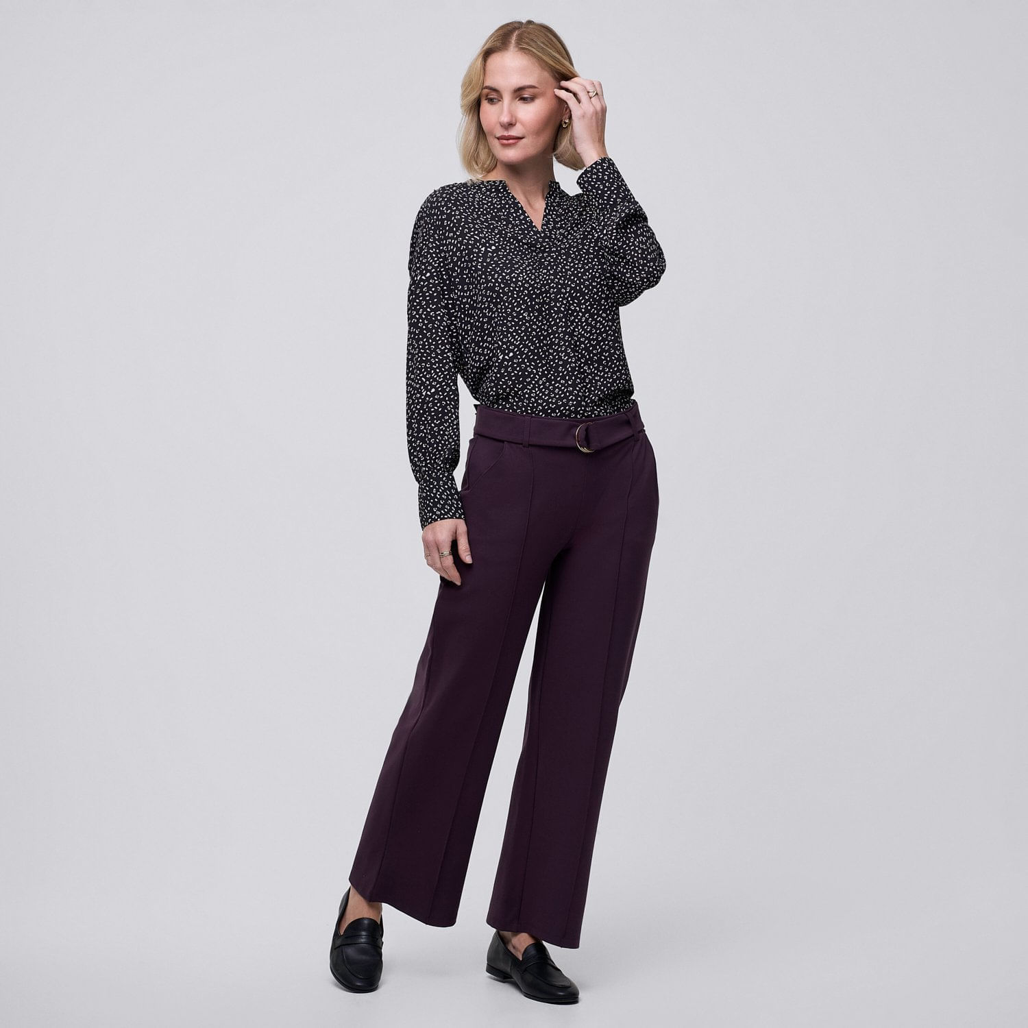 Pantalón Mujer Hebilla Zafin Vino Xl