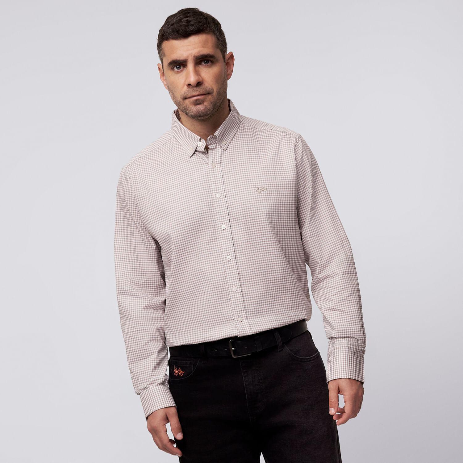 Camisa Manga Larga Hombre Vichi Pastel The Royal Parks British Club Beige Talla L