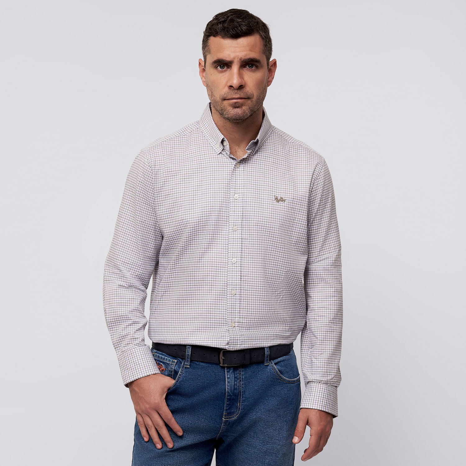 Camisa Manga Larga Hombre Vichi Pastel The Royal Parks British Club Verde Talla XL