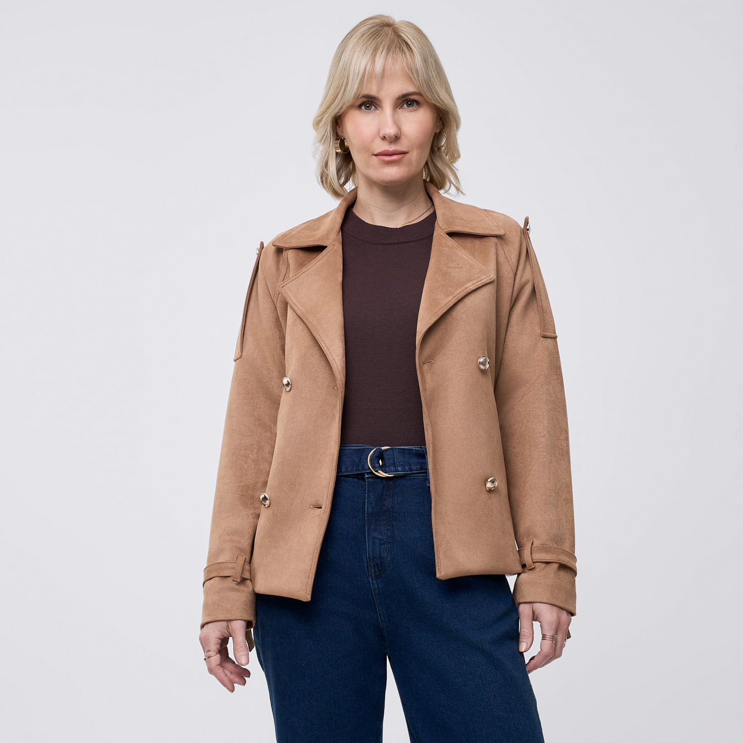 Blazer Mujer Short Zafin Camel L